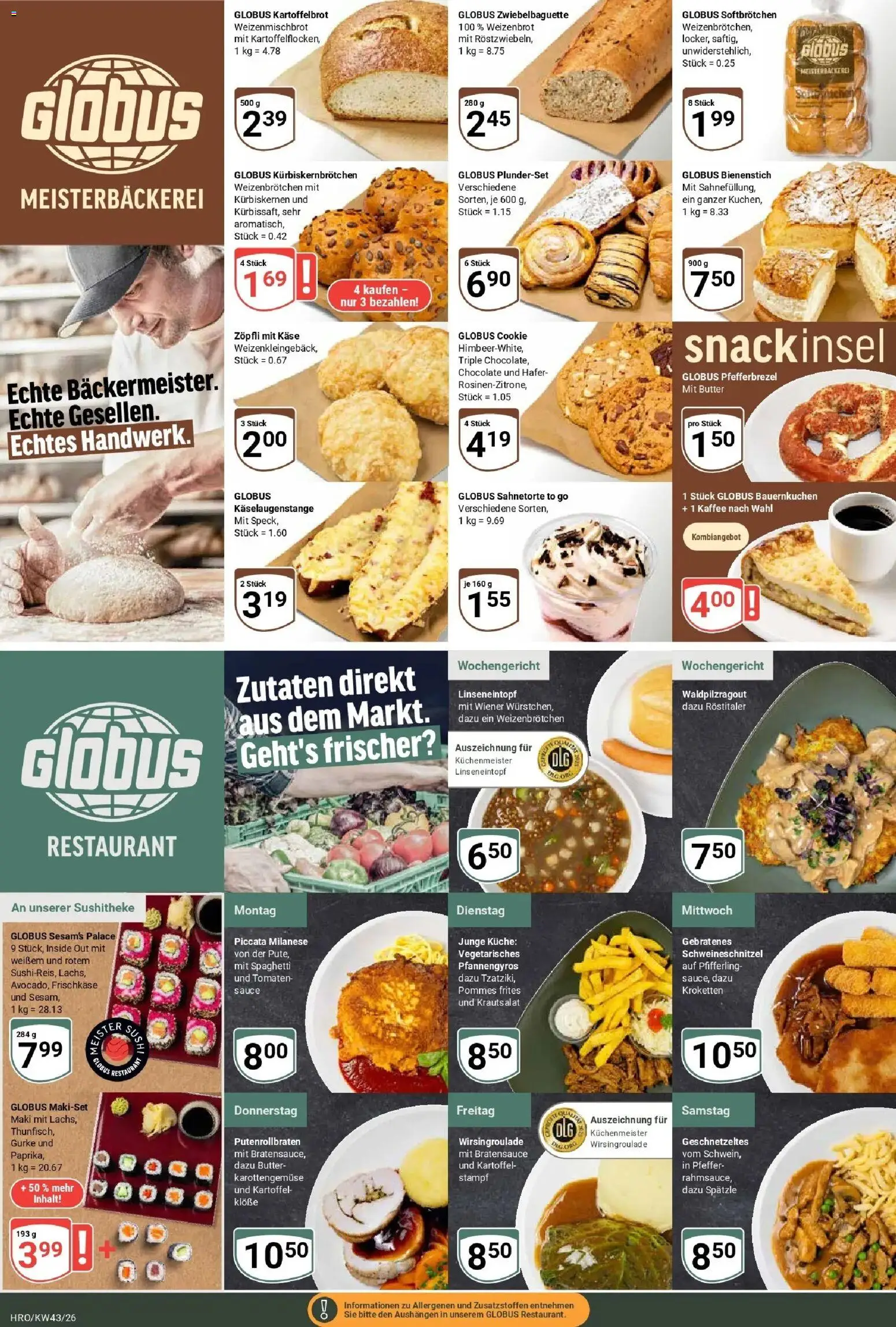 Globus Prospekt Rostock (ab 19.10.2026) » Angebote online | Seite: 7 | Produkte: Spaghetti, Tomaten, Pommes frites, Frischkase