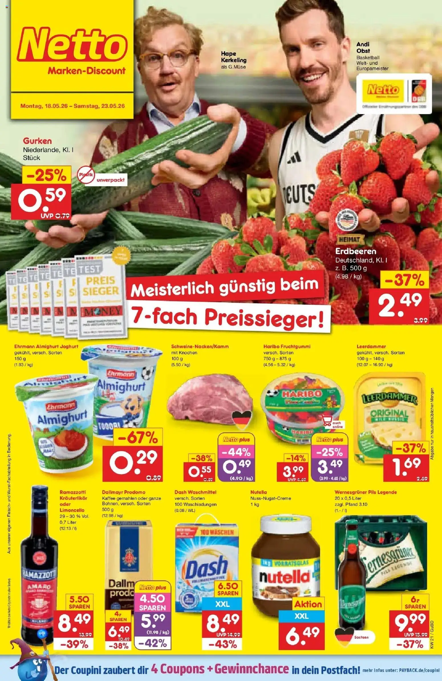 Netto Marken-Discount Prospekt Augustusburg	 – gültig ab 17.05.2026 | Seite: 1 | Produkte: Ehrmann almighurt, Nutella, Dallmayr, Dallmayr prodomo