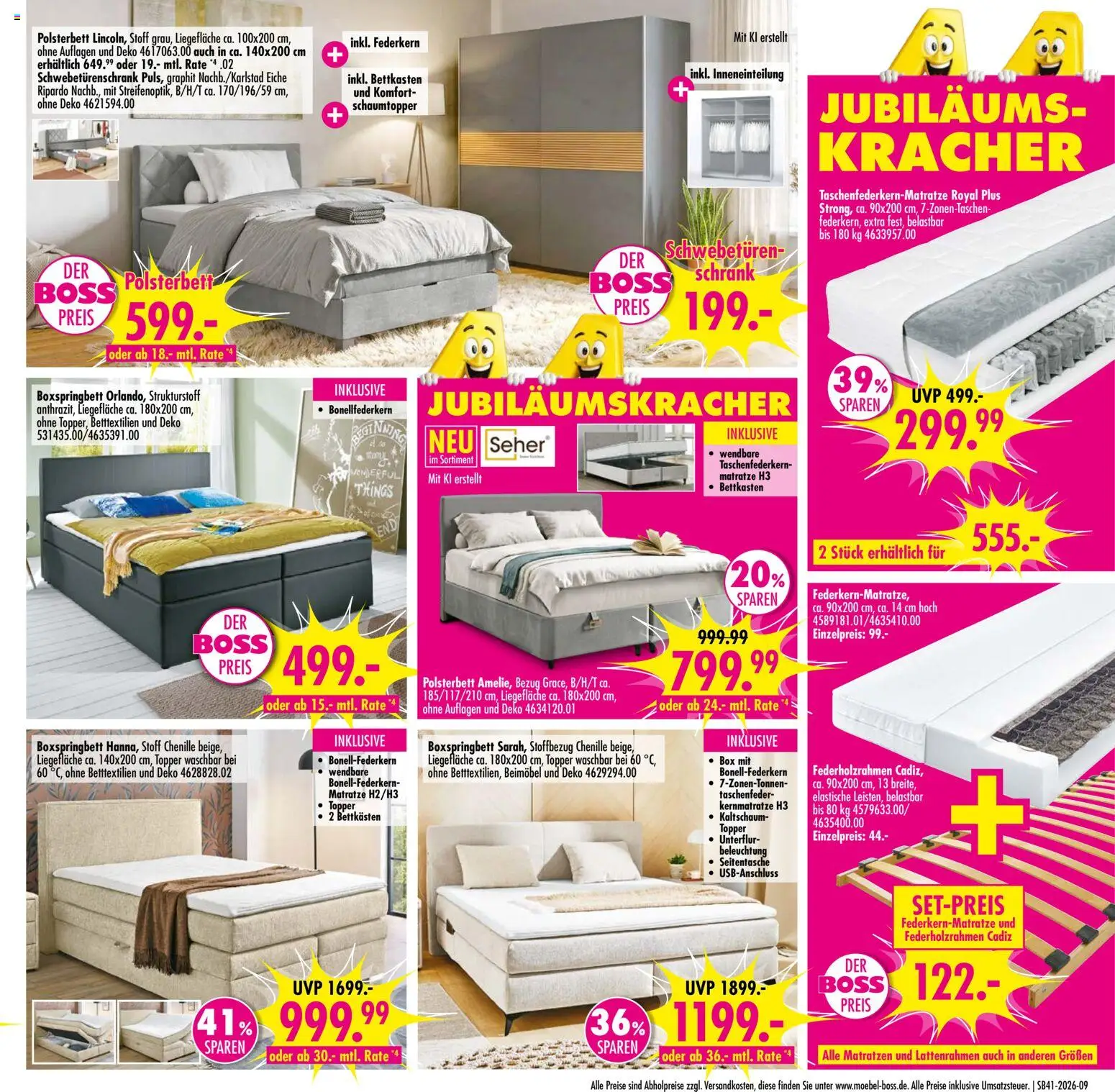 SB Möbel Boss Prospekt Gera – gültig ab 06.10.2026 | Seite: 9 | Produkte: Matratze, Topper, Schrank, Box