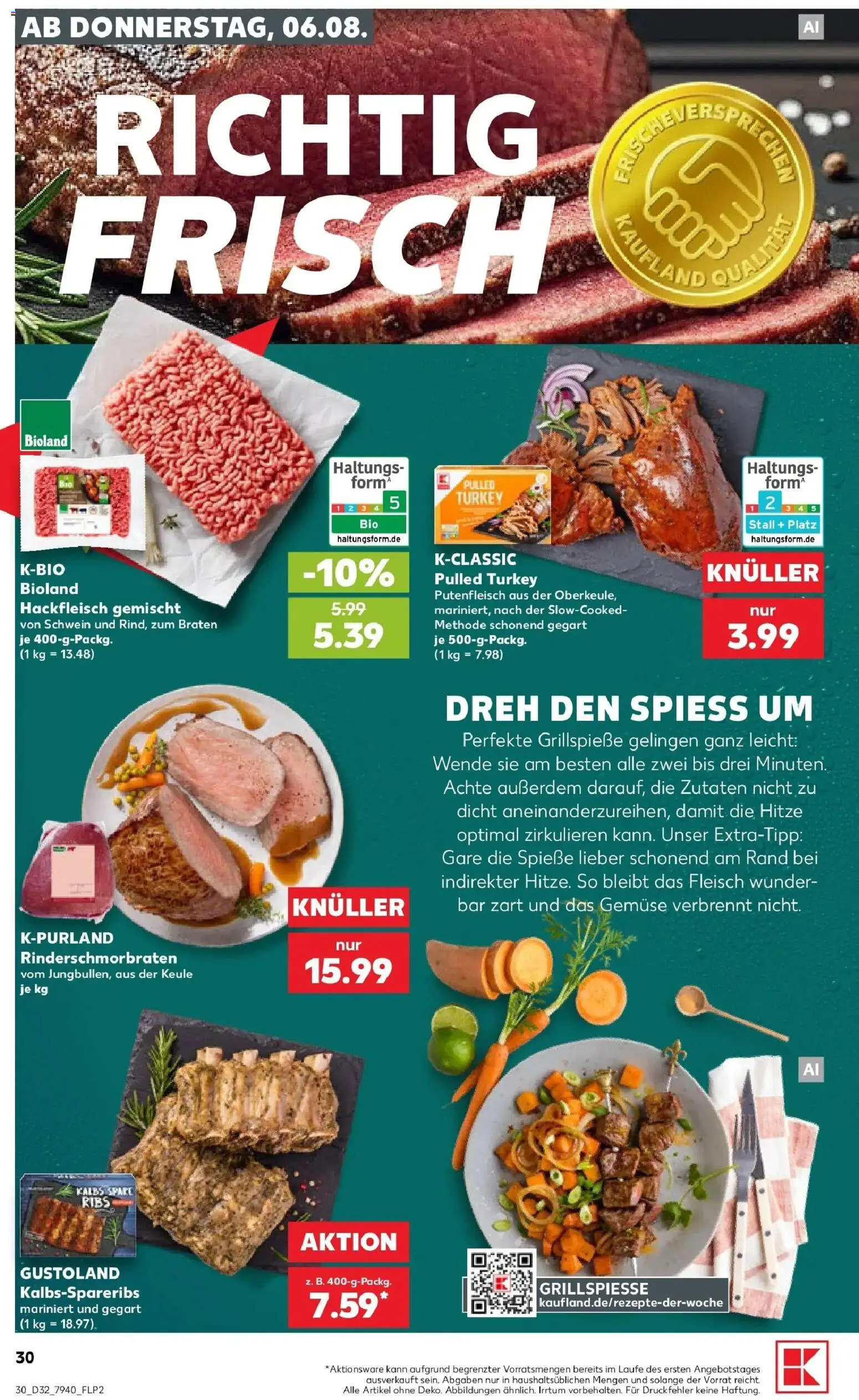 Kaufland Prospekt Bottrop – gültig ab 03.08.2026 | Seite: 39 | Produkte: Spieße, Gemüse, Fleisch, Hackfleisch