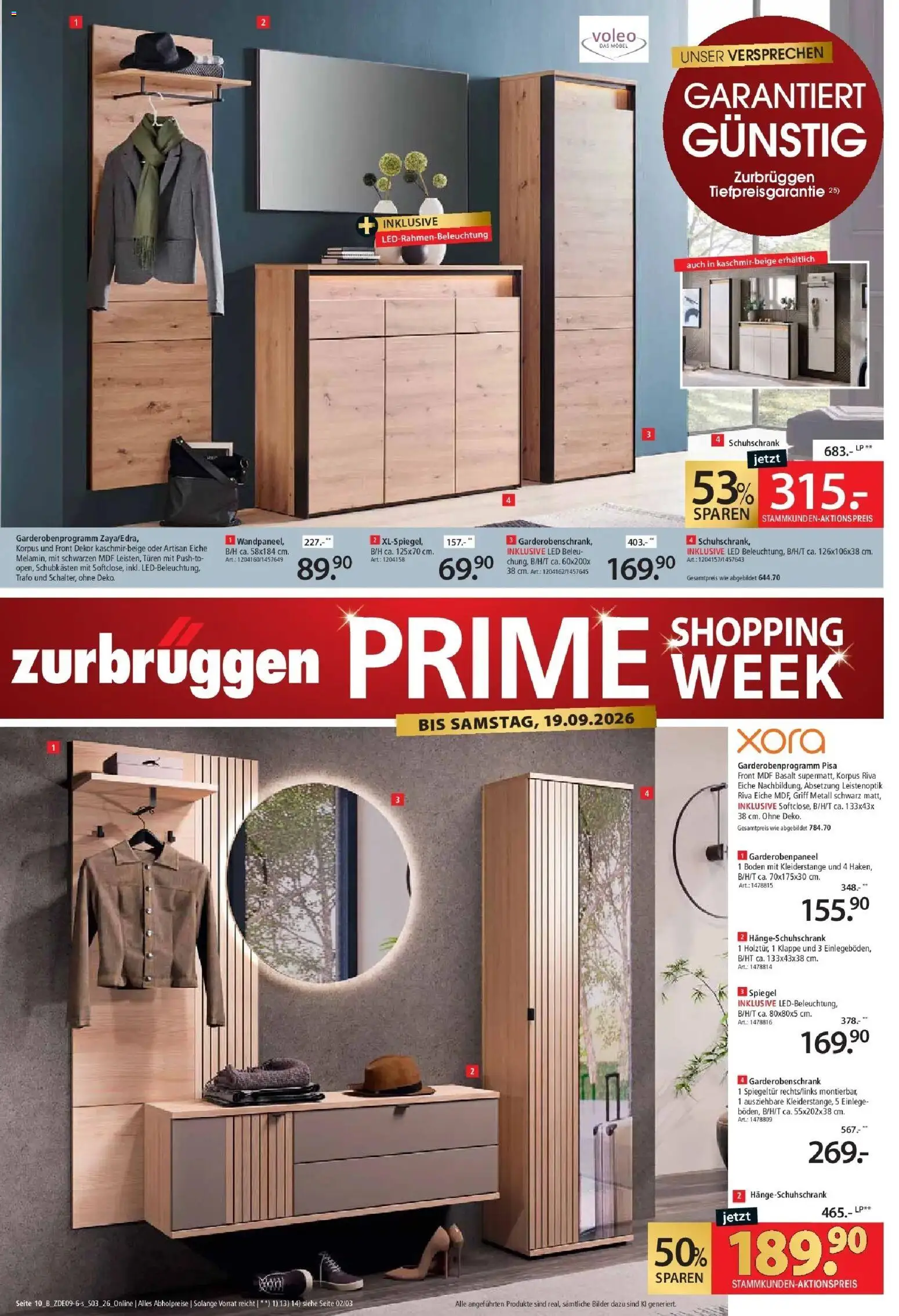 Zurbrüggen Prime Shopping week – gültig ab 13.09.2026 | Seite: 18 | Produkte: Spiegel, Garderobenschrank, Bilder