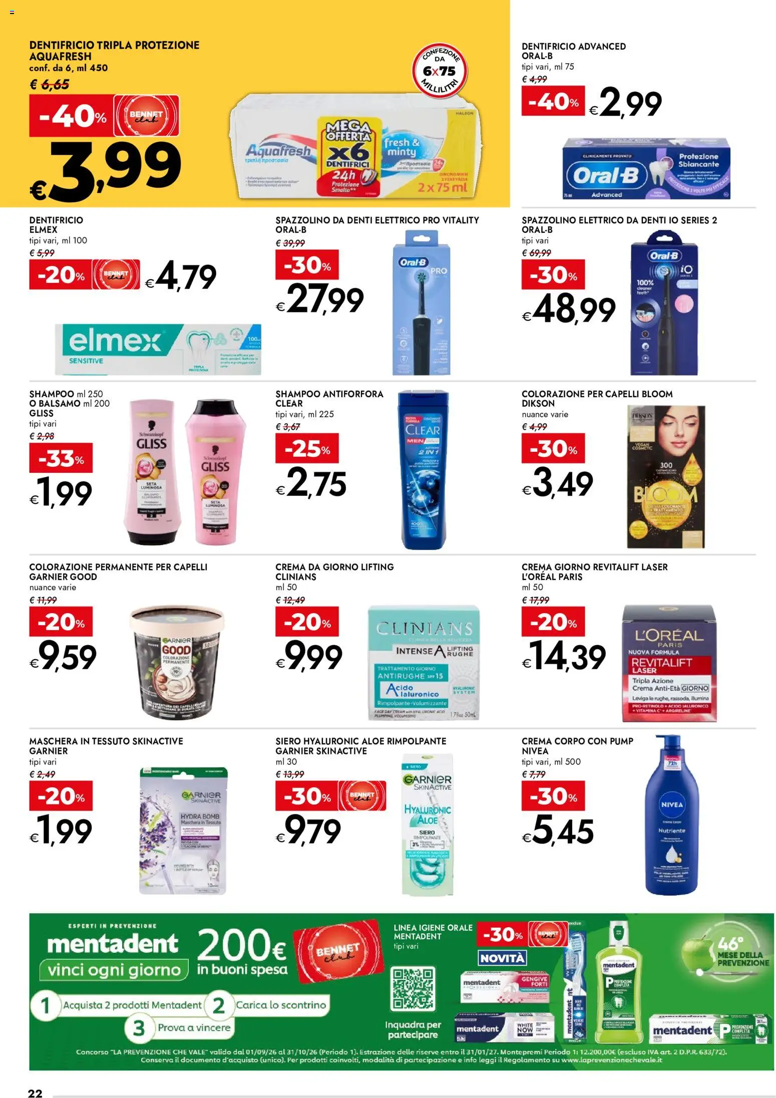 Volantino bennet del 22/10/2026 | Pagina: 22 | Prodotti: Balsamo, Crema, Maschera, Igiene orale