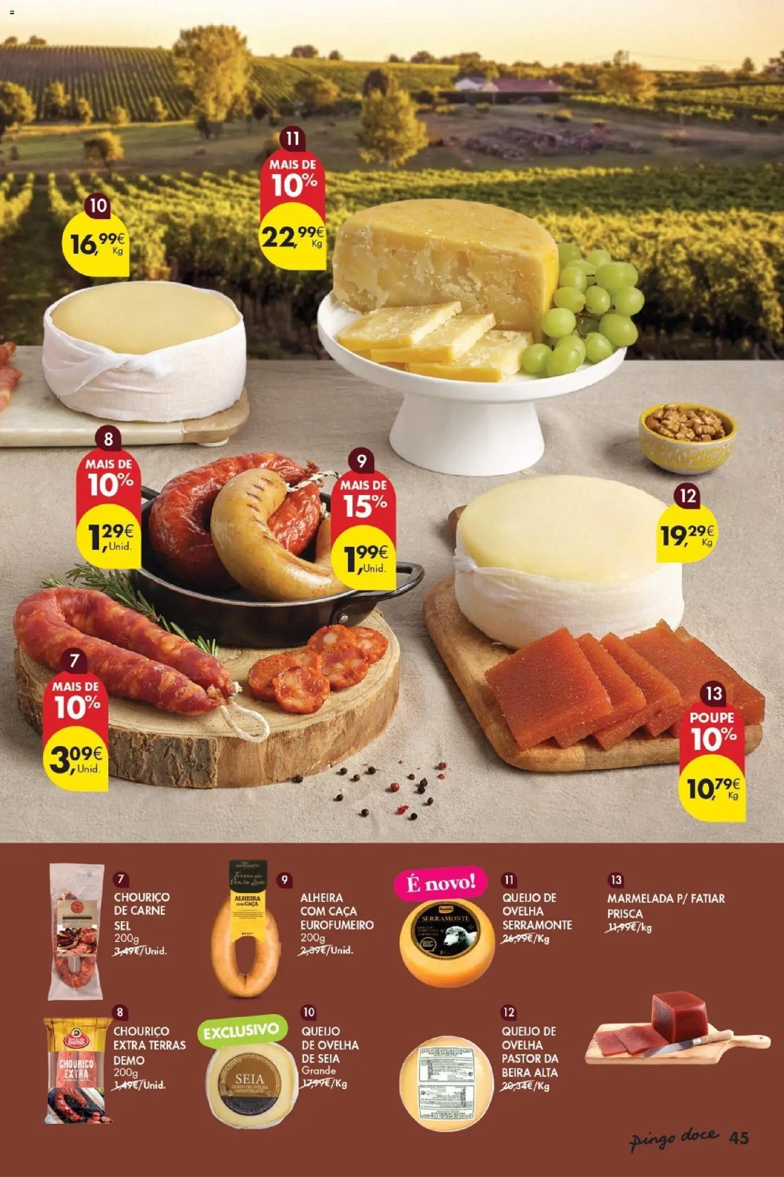 Pingo Doce - Vinhos e Sabores de Portugal Madeira │ válido de 15/09/2026 | Página: 45 | Produtos: Marmelada, Queijo, Chouriço, Alheira