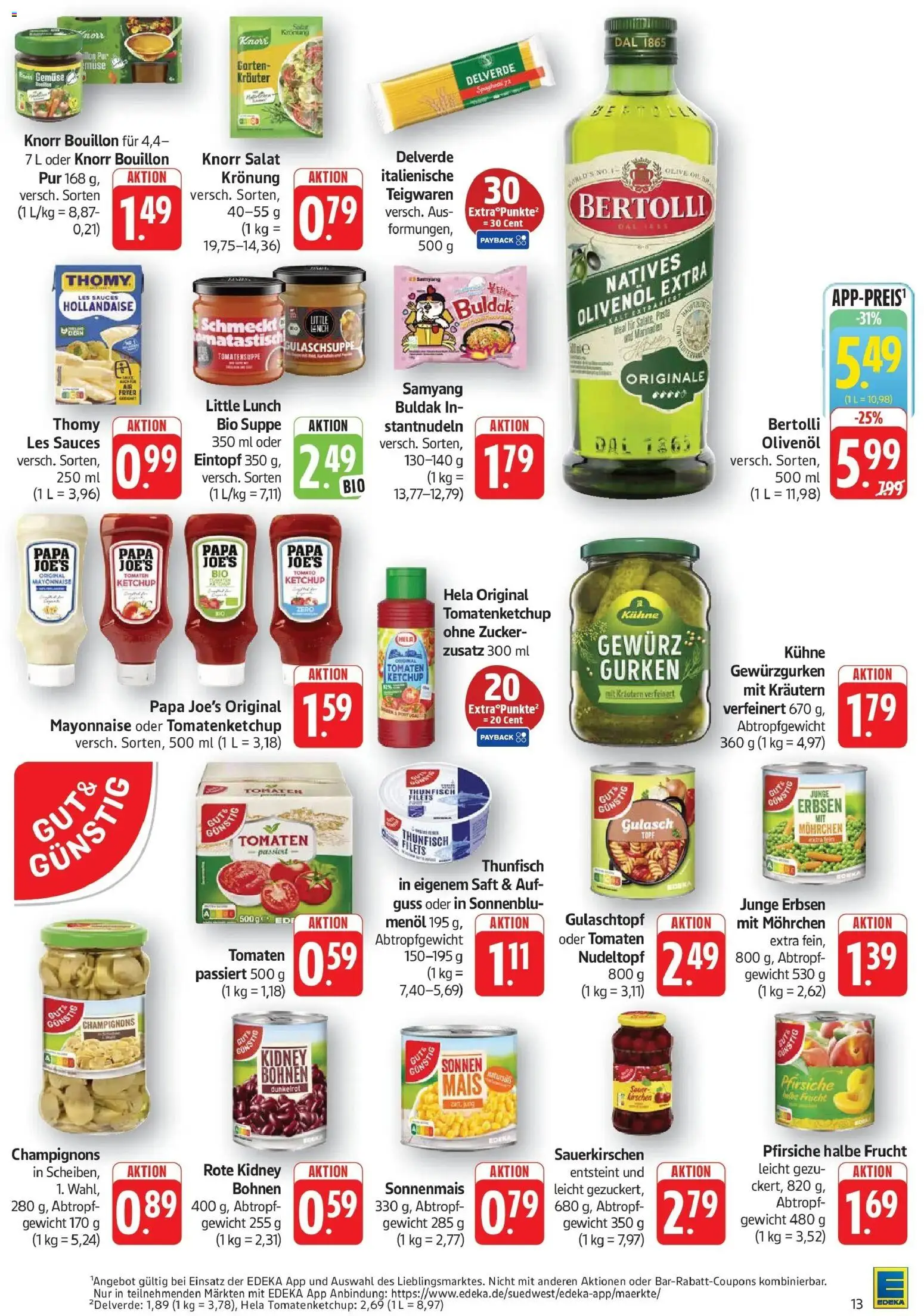 Edeka Prospekt Bad Bergzabern (ab 05.10.2026) » Angebote Online | Seite: 15 | Produkte: Gewicht, Mais, Kirschen, Pasta