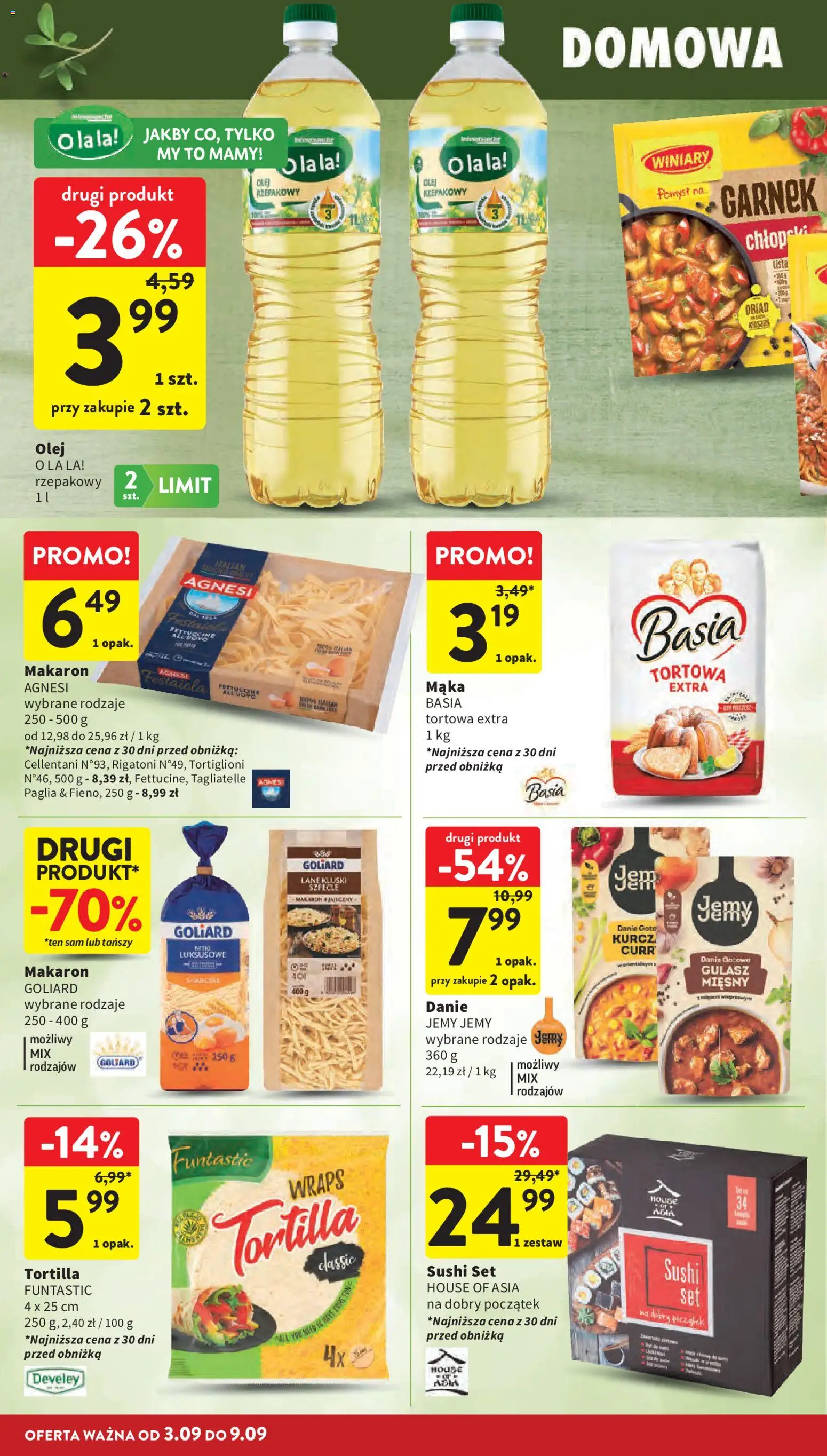 Intermarche gazetka od 03.09.2026 | Strona: 28 | Produkty: Garnek, Tortilla, Sushi, Mąka