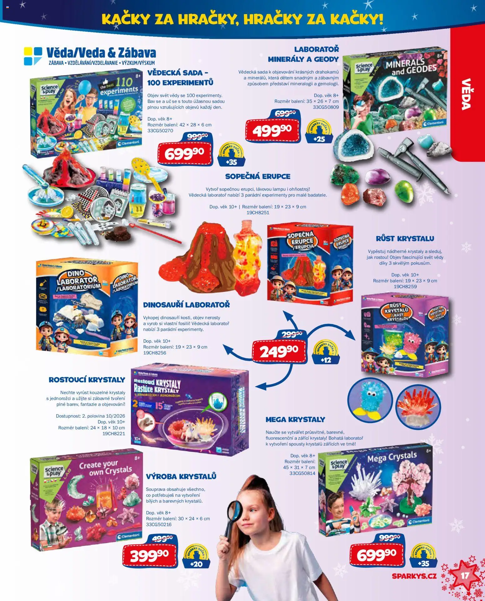 Sparkys katalog Vánoce 2026 od 01.10.2026 | Strana: 17 | Produkty: Minerály, Ohňostroj, Dinosauři, Hračky