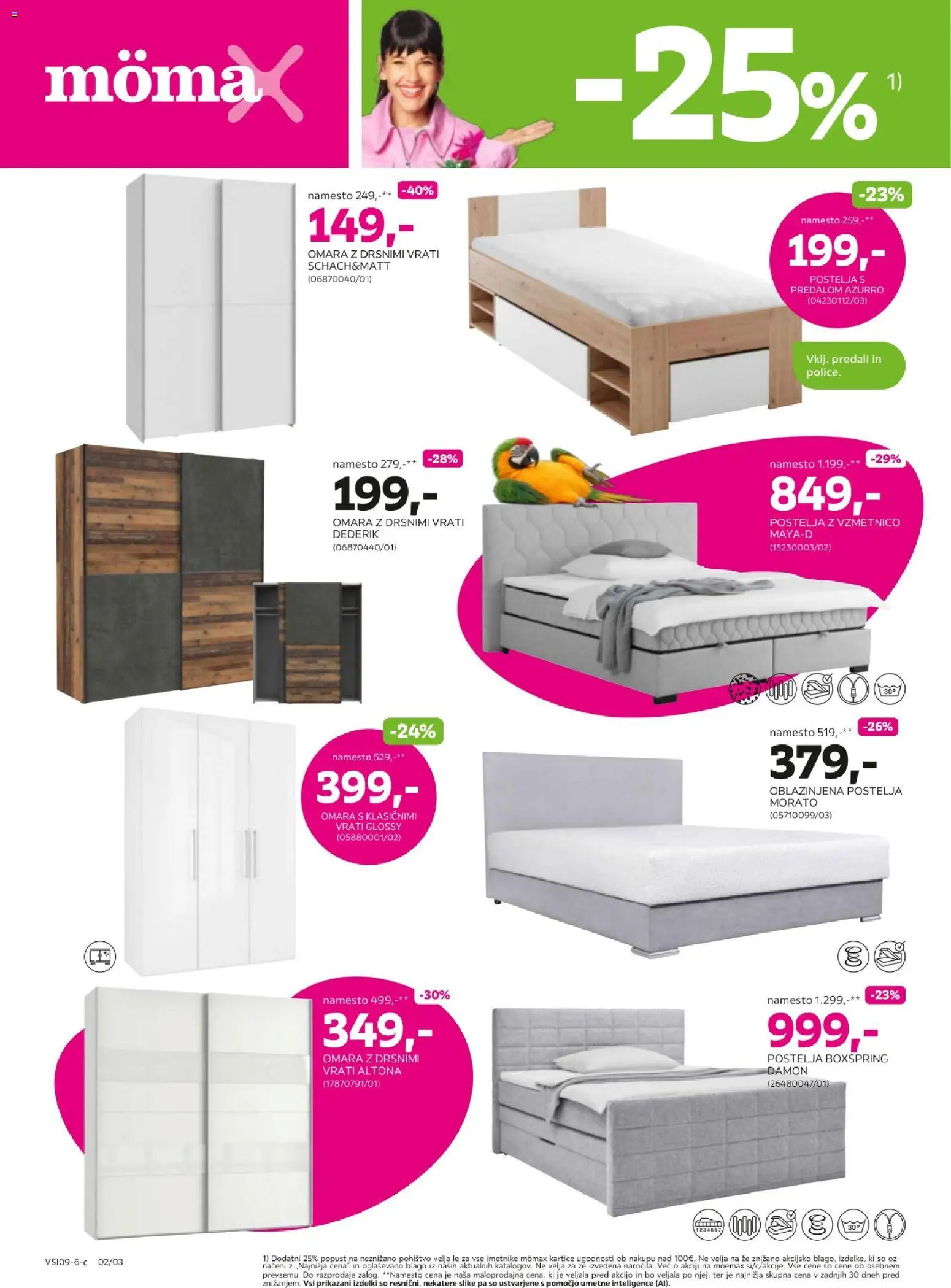 Novi Mömax katalog ponudbe – veljaven od 14.09.2026 | Stran: 2 | Izdelki: Pohištvo, Postelja, Omara
