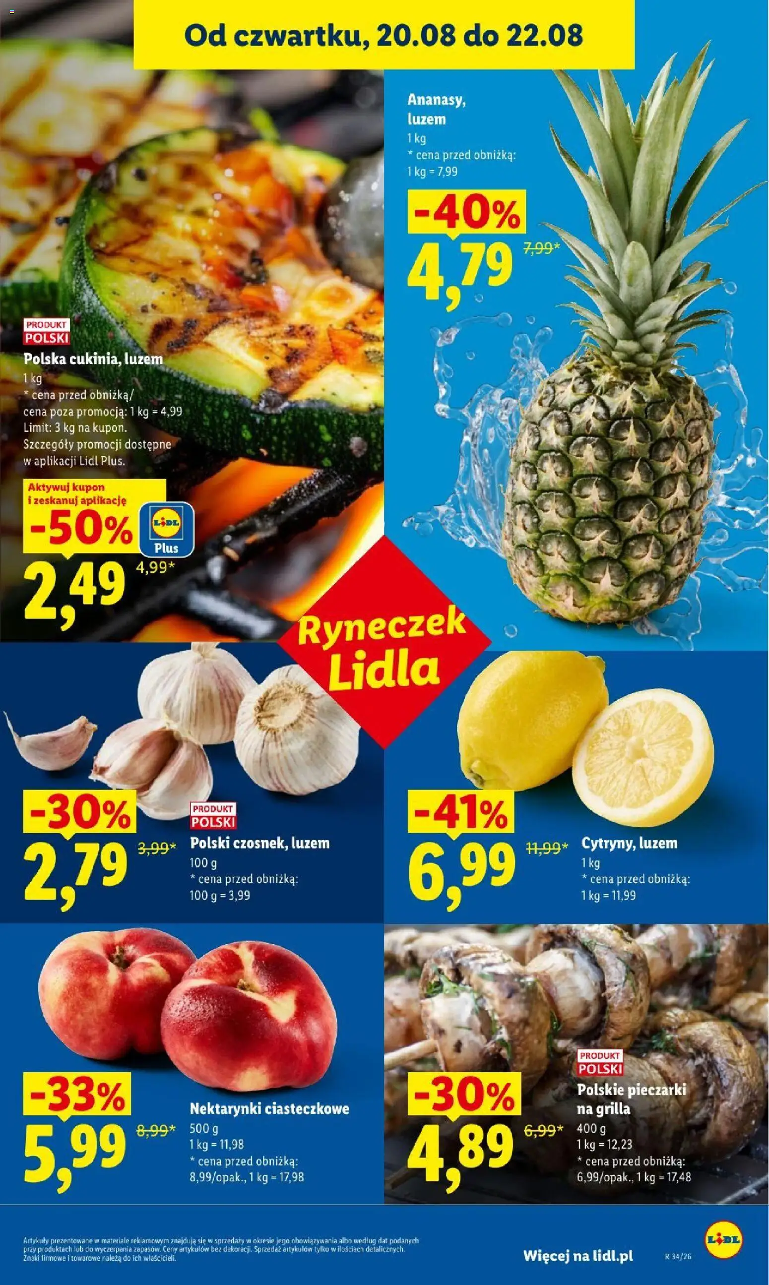 Lidl gazetka od 20.08.2026 | Strona: 45 | Produkty: Pieczarki, Nektarynki
