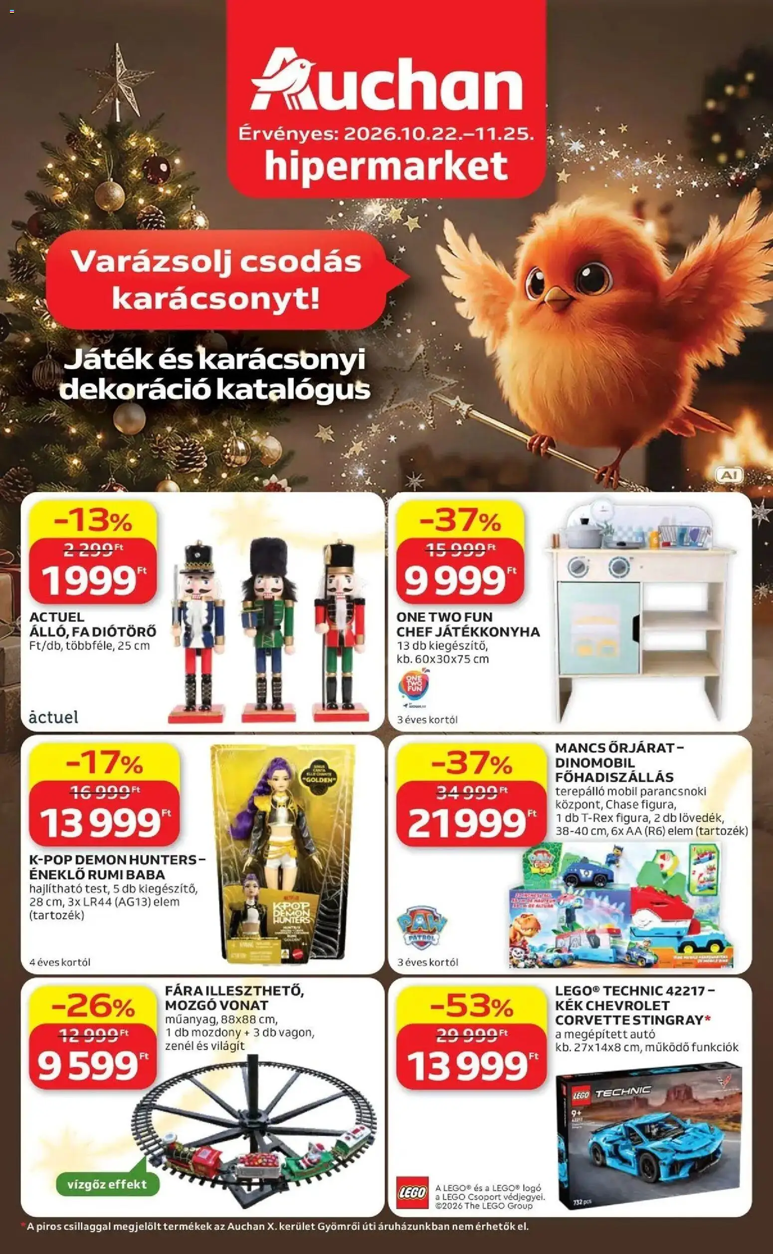 Auchan Karácsonyi ajánlataink Kecskemét - 2026.10.22. -tól/töl > akció, lapozható szórólap 🛍️ | Oldal: 1 | Termékek: Játék, LEGO, FA, Dekoráció