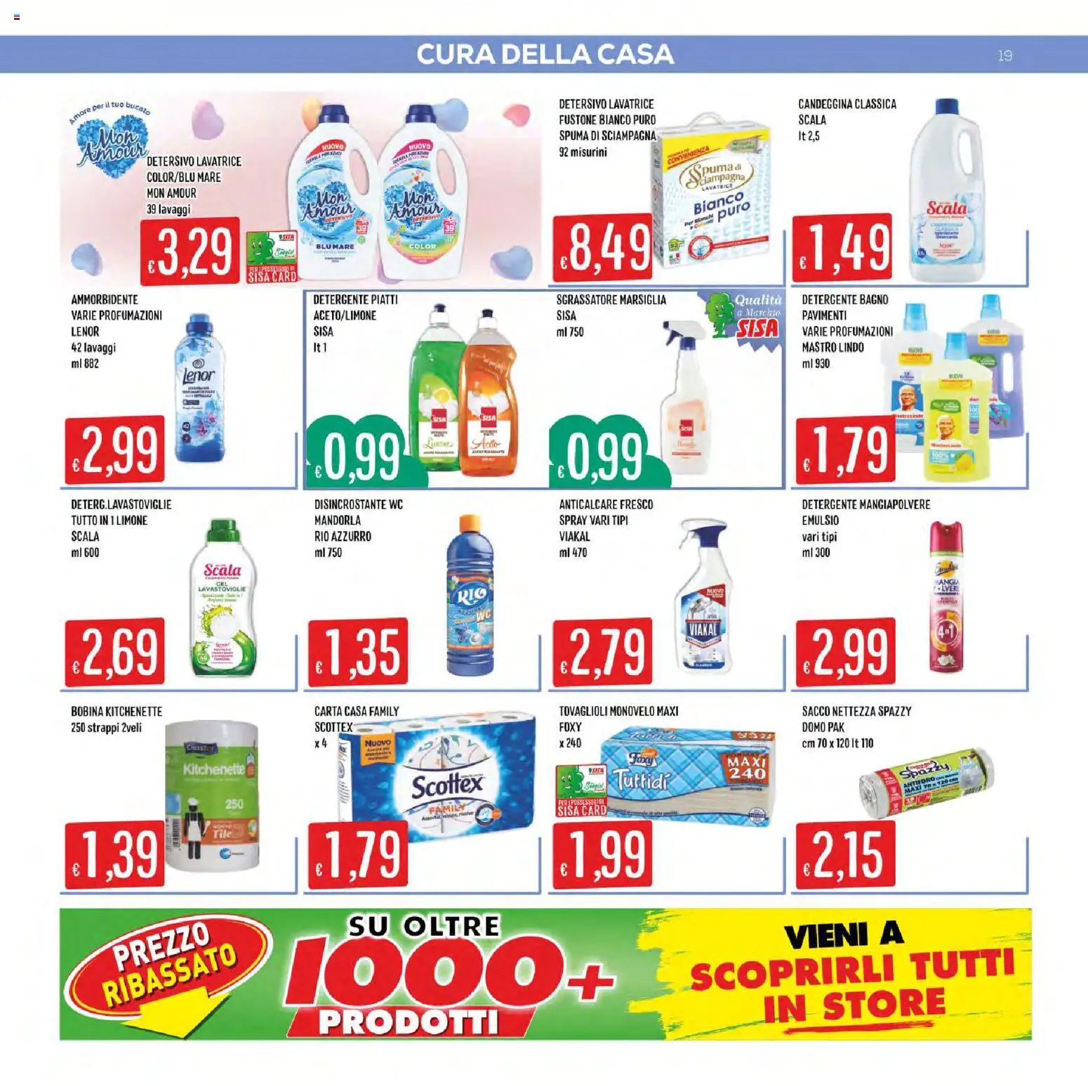 Volantino SISA del 01/10/2026 | Pagina: 19 | Prodotti: Candeggina, Anticalcare, Lavastoviglie, WC