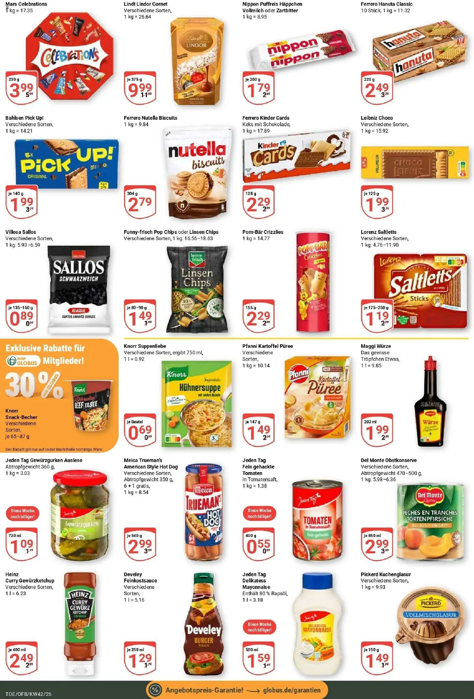 Globus Prospekt Tönisvorst (ab 12.10.2026) » Angebote online | Seite: 16 | Produkte: Burger, Meica, Lindor, Chips