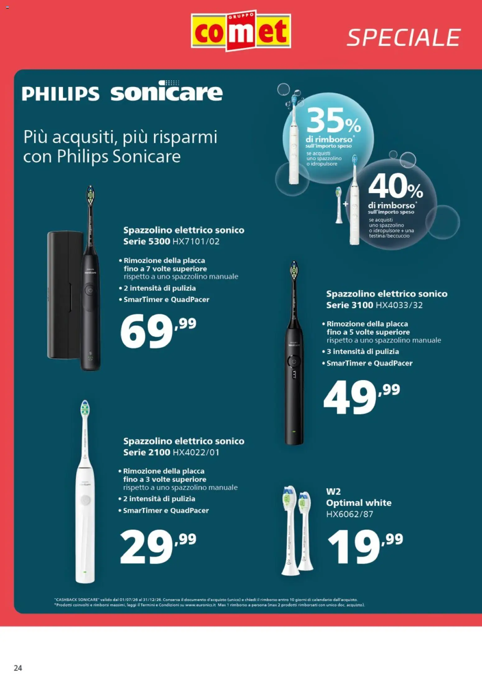 Volantino Comet del 31/07/2026 | Pagina: 24 | Prodotti: Spazzolino, Spazzolino elettrico