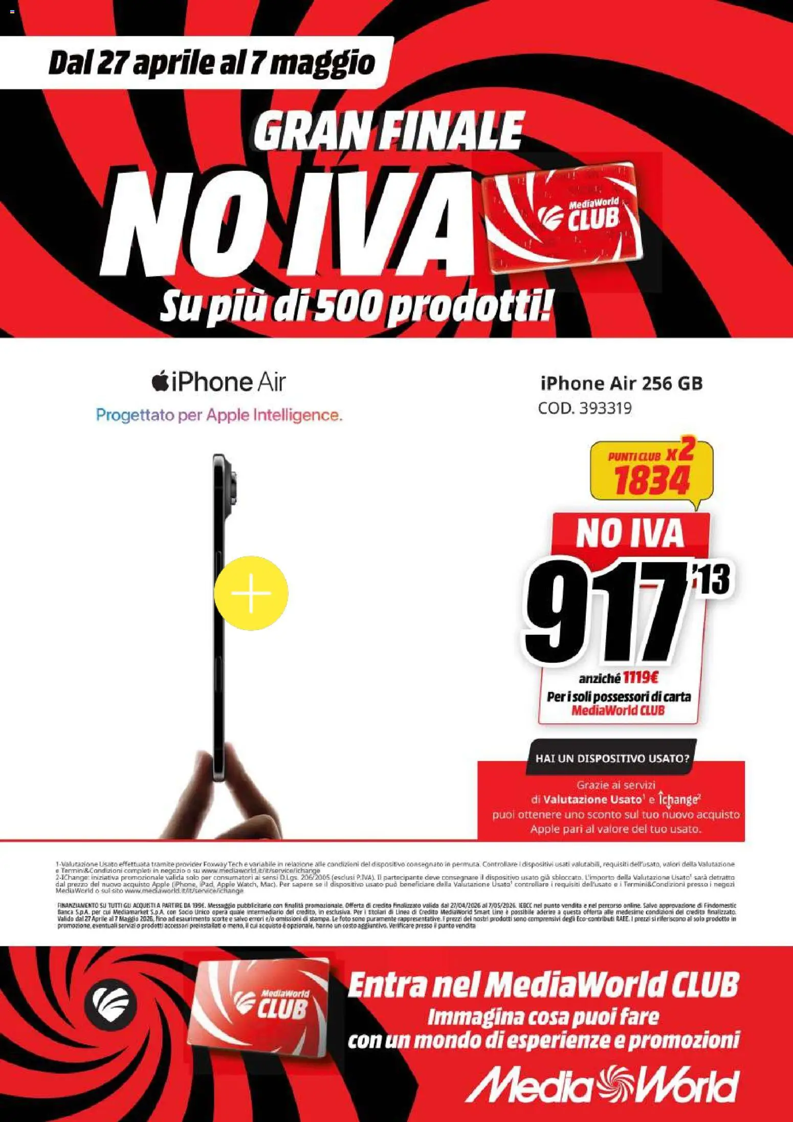 Volantino Media World del 27.04.2026 | Pagina: 61 | Prodotti: Iphone