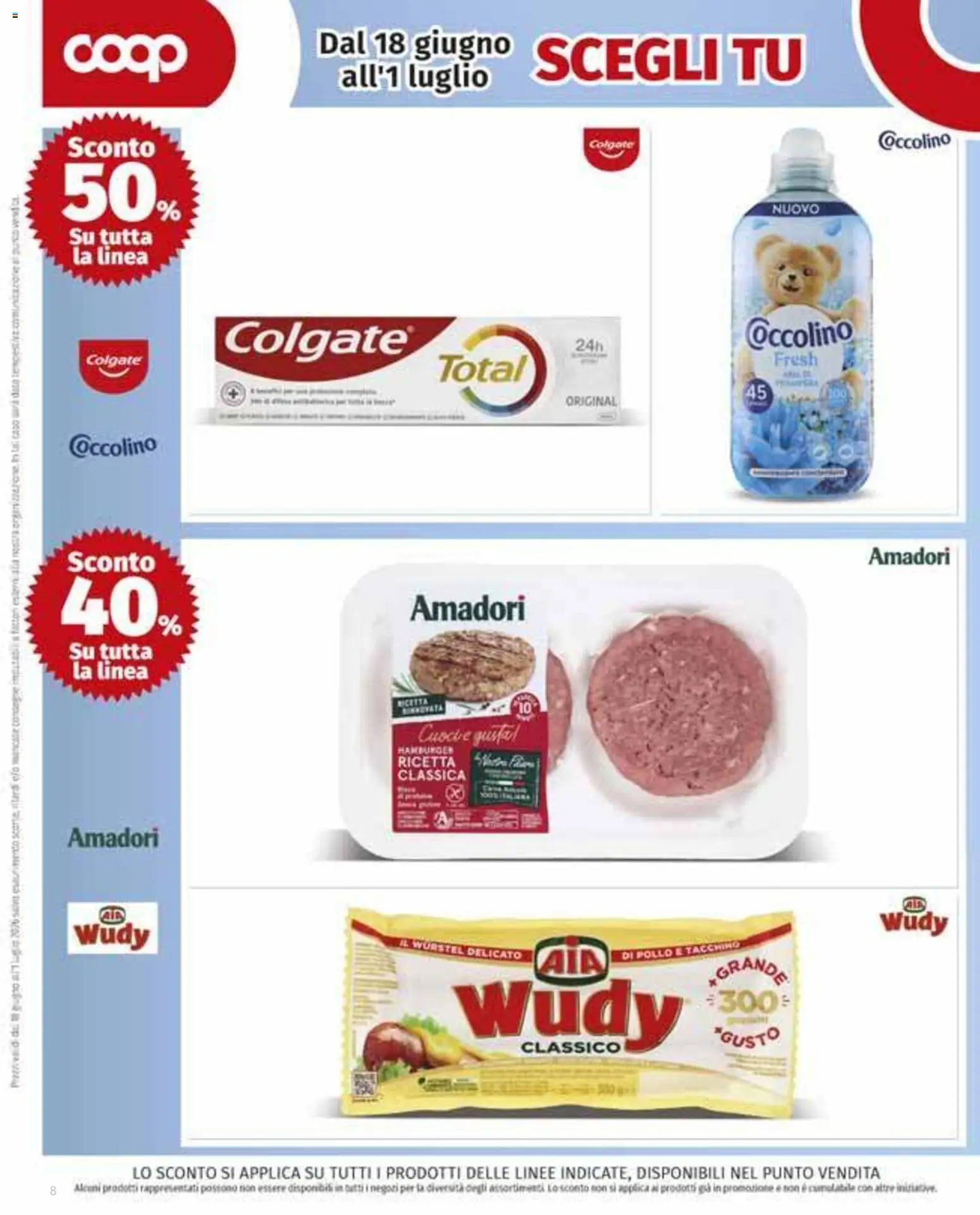 Volantino COOP del 11.06.2026 | Pagina: 8 | Prodotti: Pollo, Tacchino, Wurstel