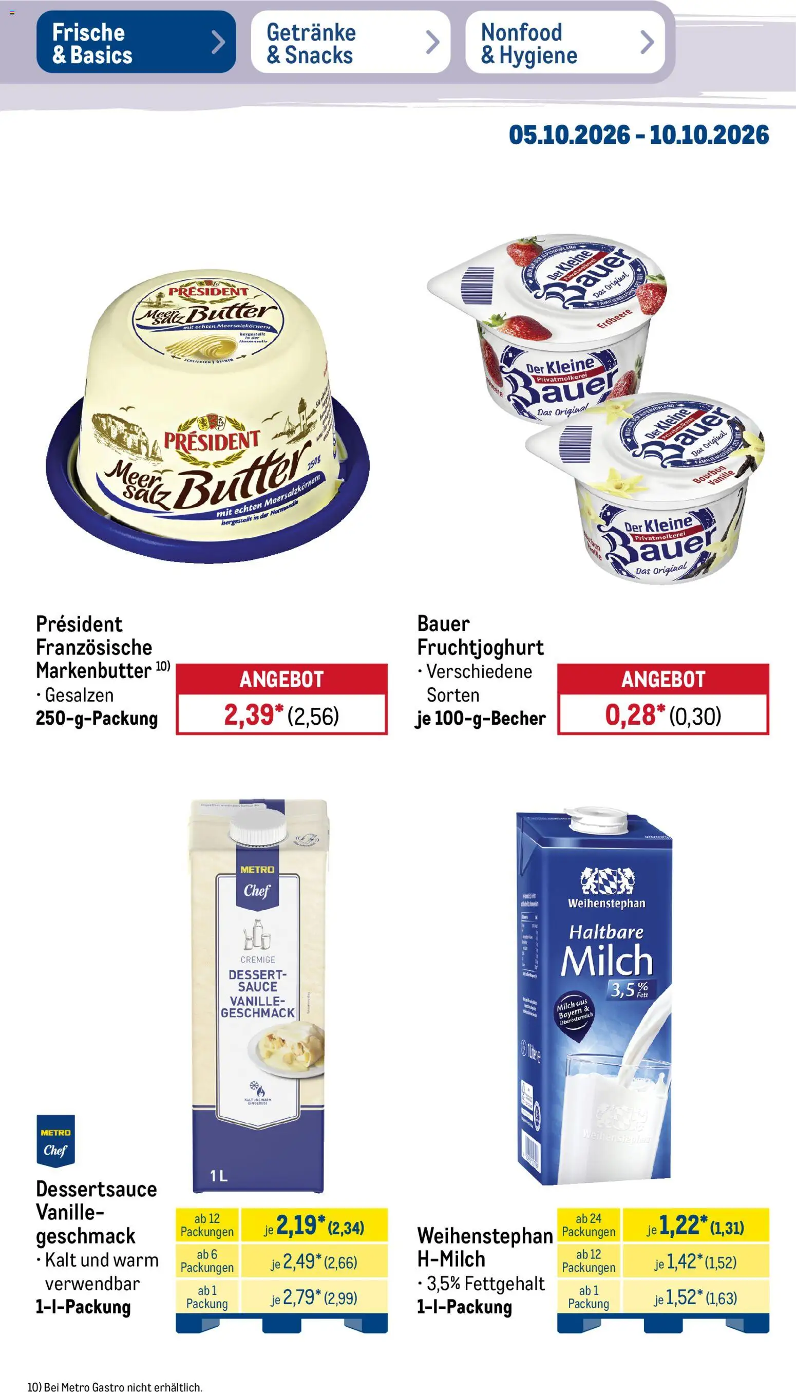 Metro Prospekt – gültig ab 05.10.2026 | Seite: 15 | Produkte: Milch, Butter, Vanille, Bourbon