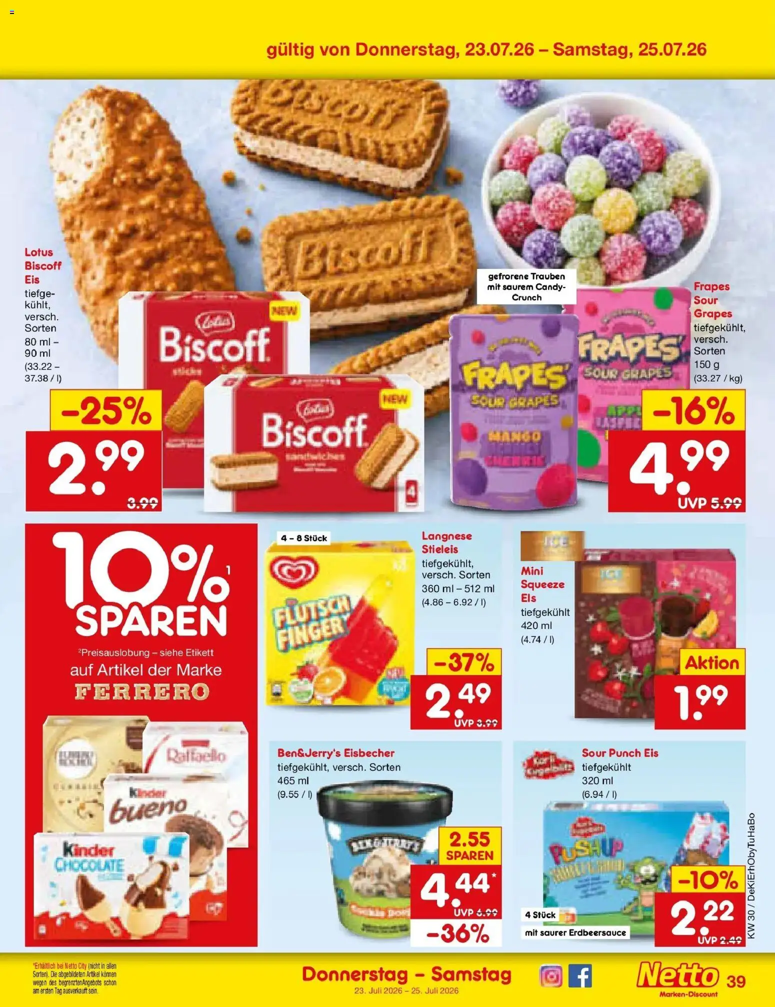 Netto Marken-Discount Prospekt Mauern – gültig ab 20.07.2026 | Seite: 63 | Produkte: Raffaello, Langnese, Mango, Eis