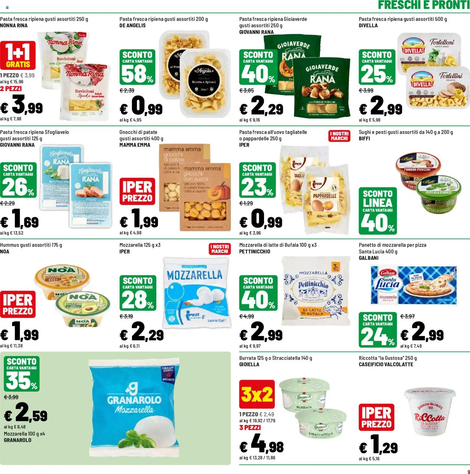 Volantino Iper del 12/10/2026 | Pagina: 9 | Prodotti: Patate, Spinaci, Zucca, Ricotta