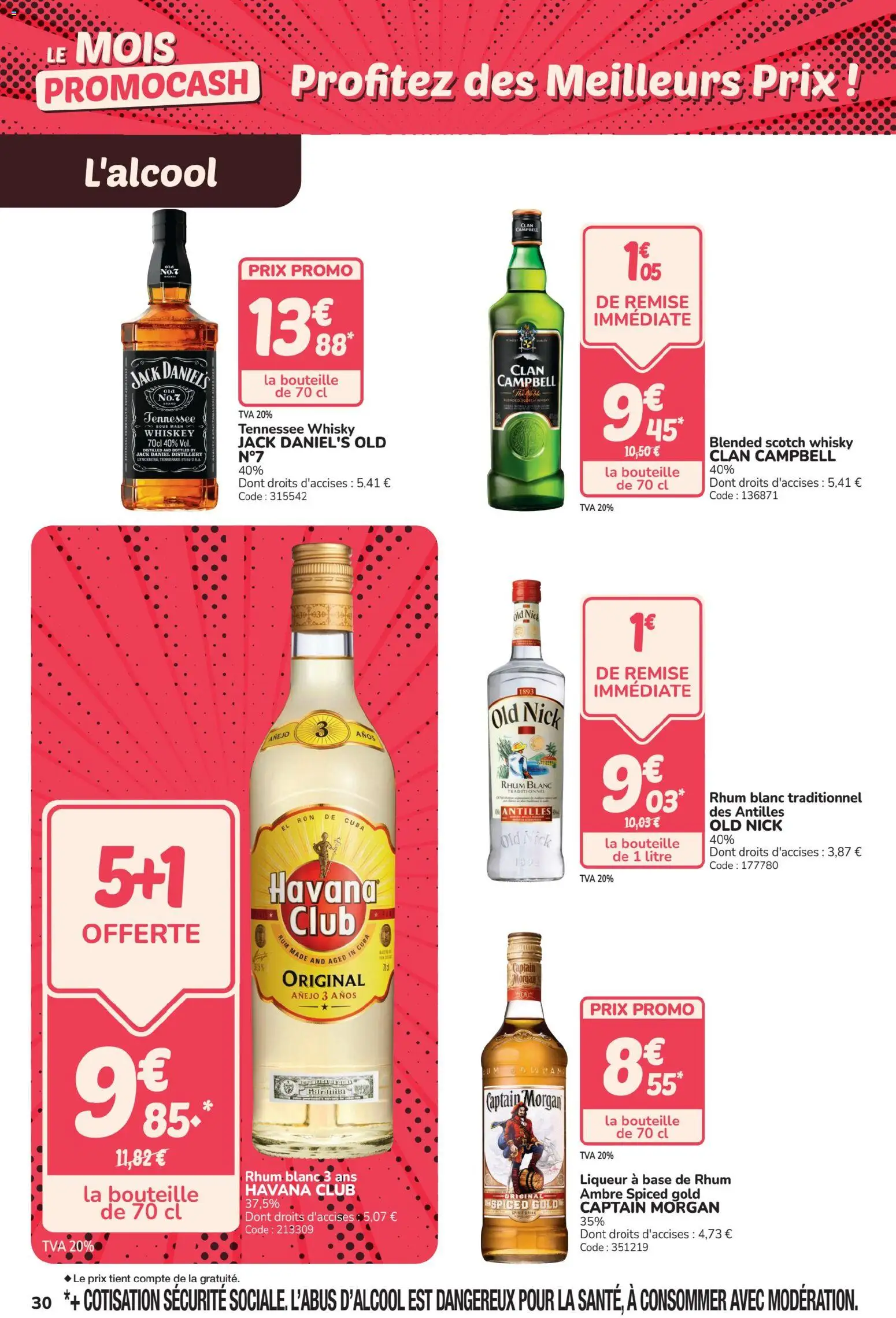 {H1} | Page: 30 | Produits: Whisky, Base, Liqueur, Rhum blanc traditionnel