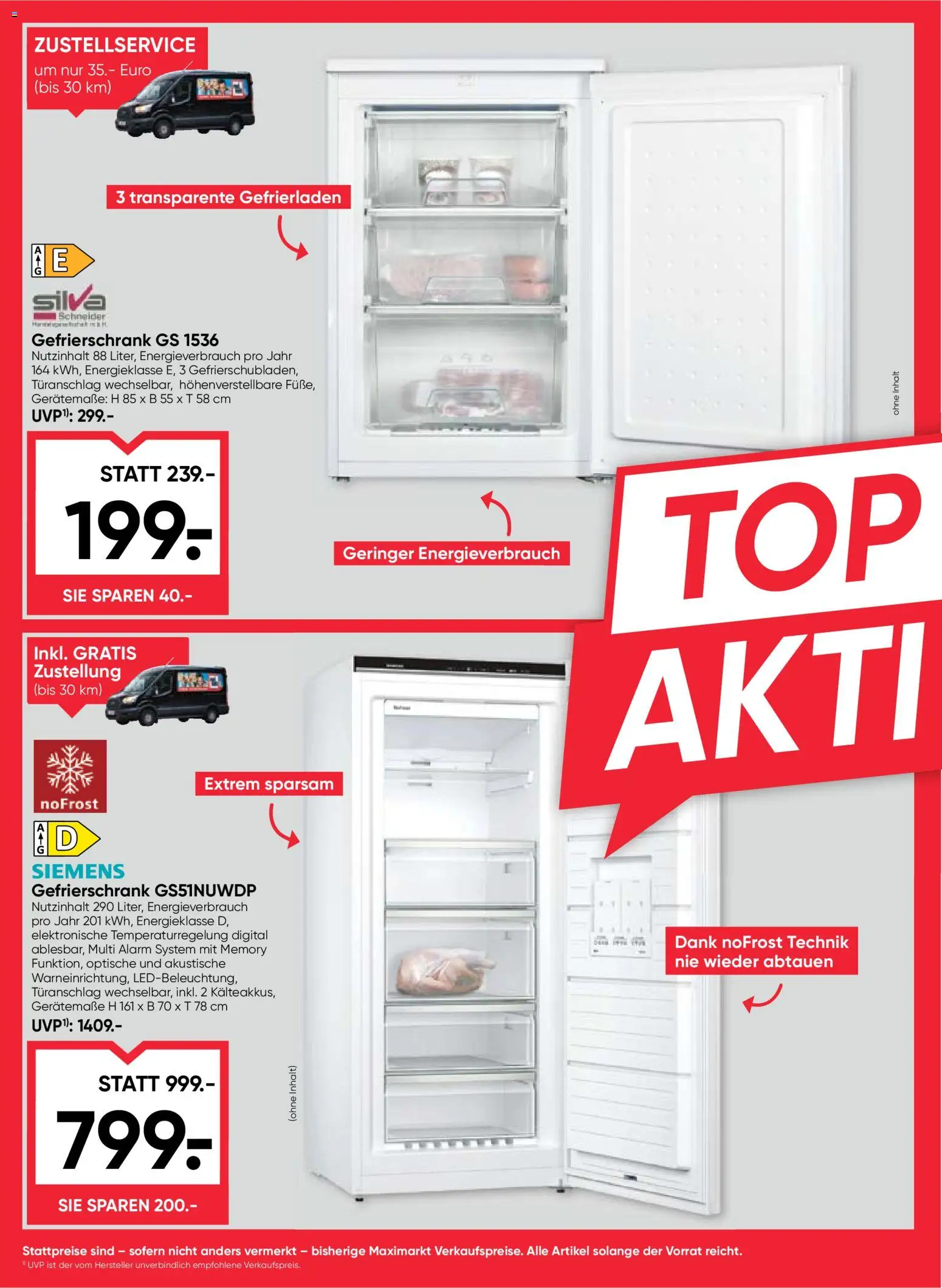 Maximarkt Flugblatt gültig ab 18.06.2026 | Seite: 22 | Produkte: Gefrierschrank