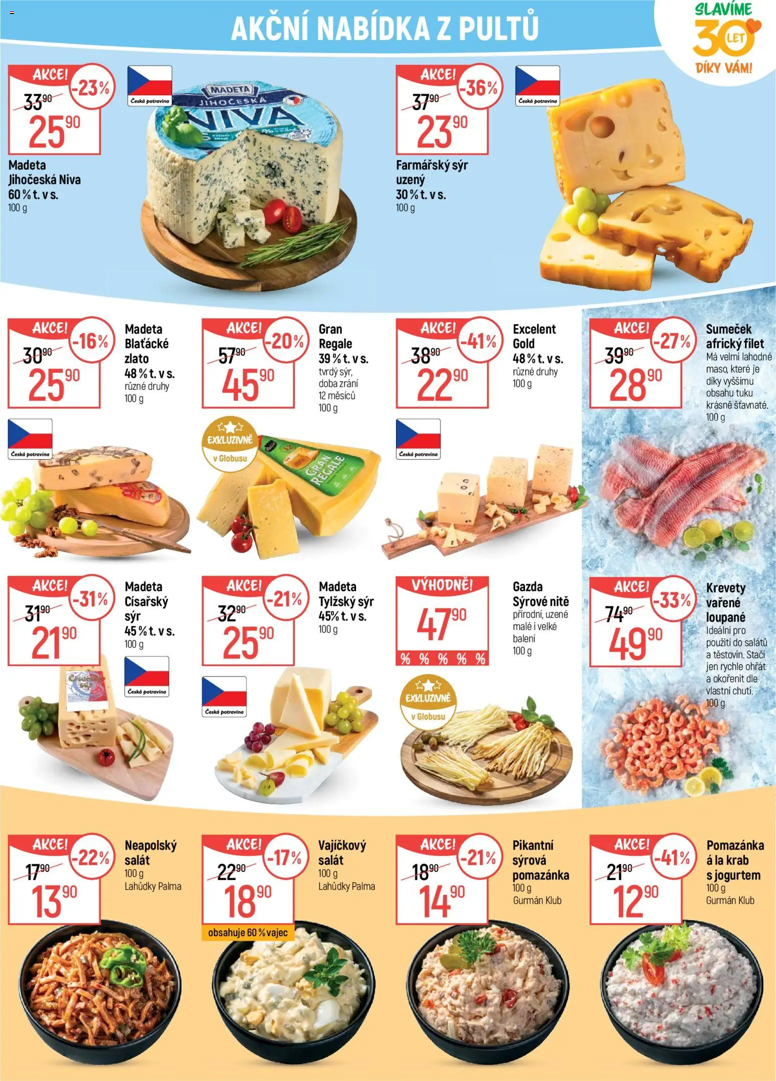 Globus leták od 22.07.2026 | Strana: 10 | Produkty: Salát, Pomazánka, Niva, Krevety