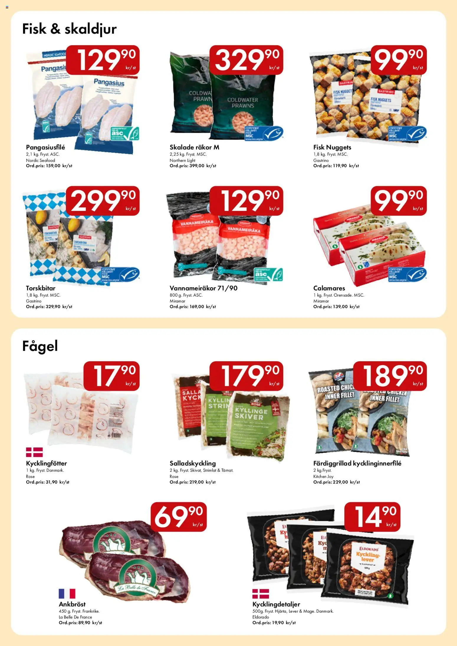 Snabbgross reklamblad aktuell från 07/09/2026 | Sida: 3 | Produkter: Skaldjur, Fisk, Lever, Ankbröst