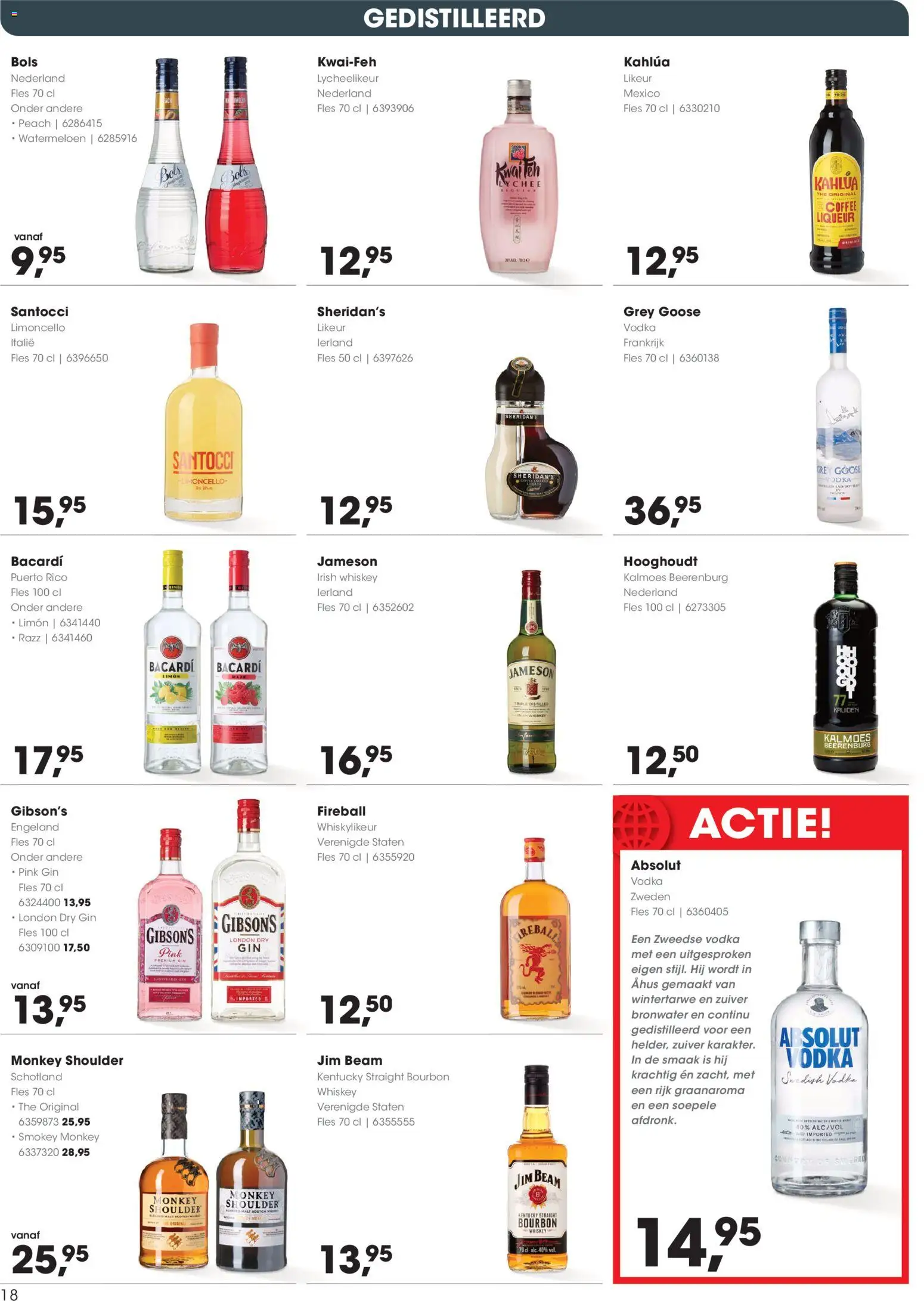 {H1} | Pagina: 18 | Producten: Bourbon, Bronwater, Watermeloen, Jameson