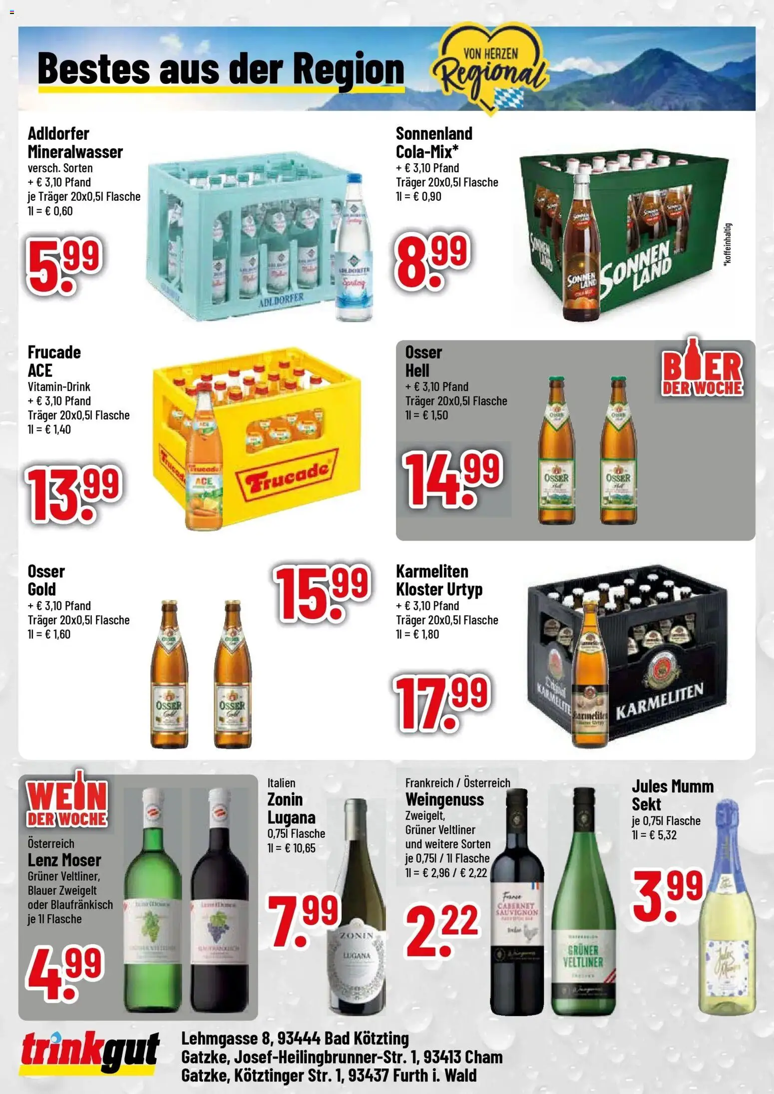 Trinkgut Prospekt Cham (ab 26.10.2026) » Angebote online | Seite: 4 | Produkte: Mumm sekt, Sekt, Bad, Wein