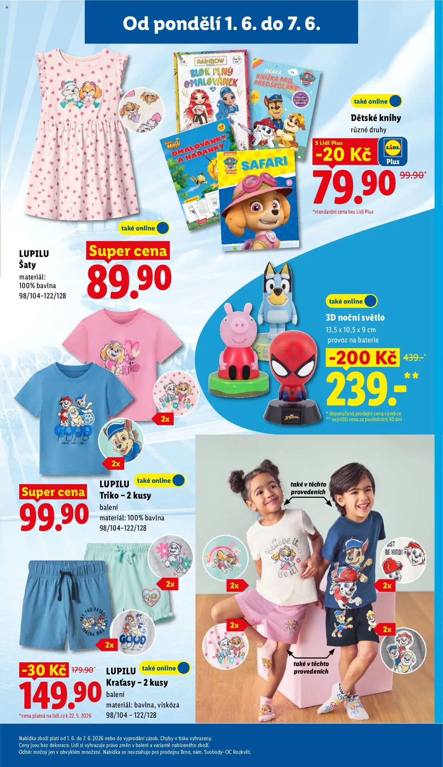 Lidl leták - Spotřební zboží od 01.06.2026 | Strana: 7 | Produkty: Šaty, Kraťasy, Blok, Knížka