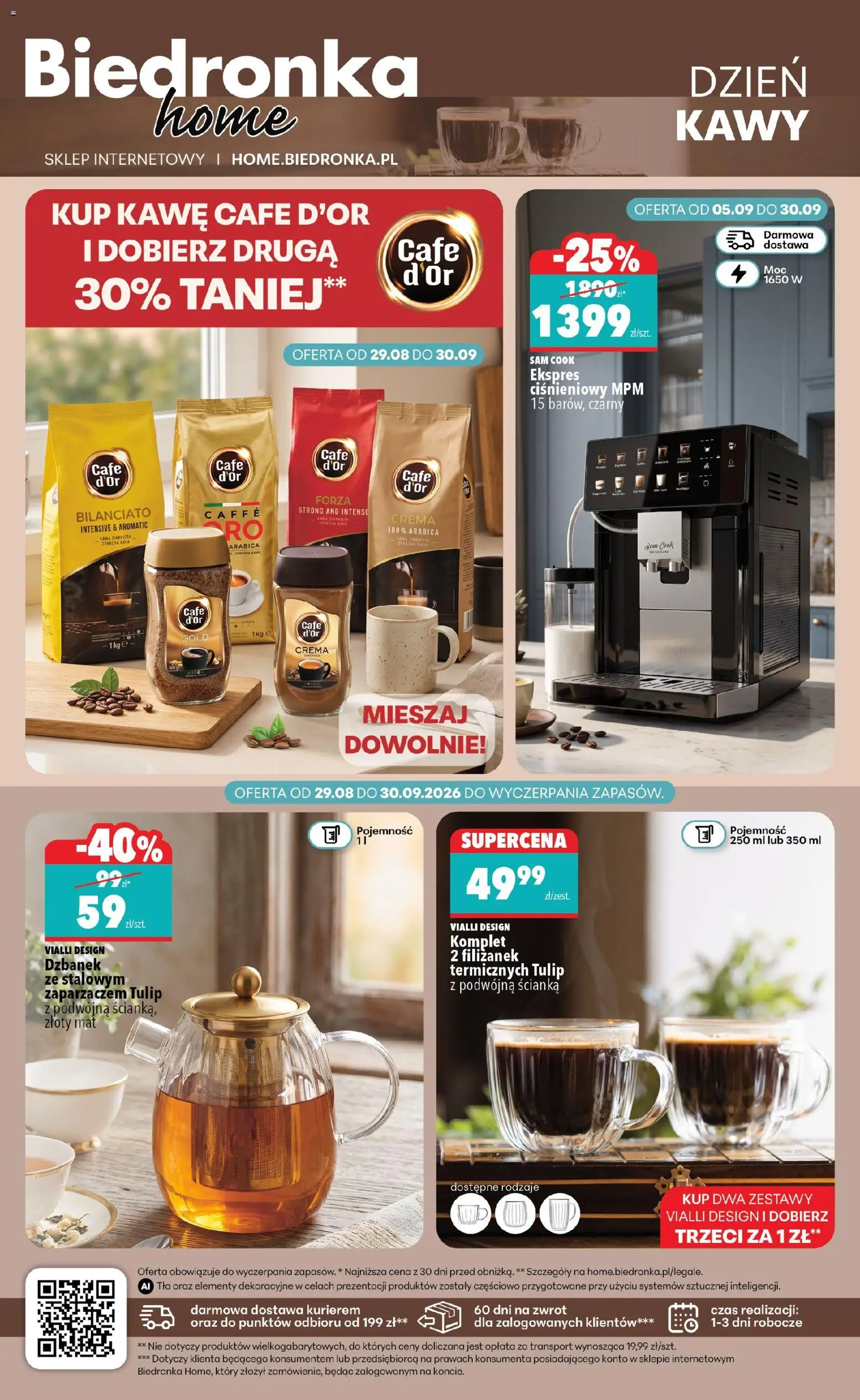 Biedronka gazetka - Home od 19.09.2026 | Strona: 4 | Produkty: Dzbanek, Ekspres ciśnieniowy, Kawa ziarnista, Kawa