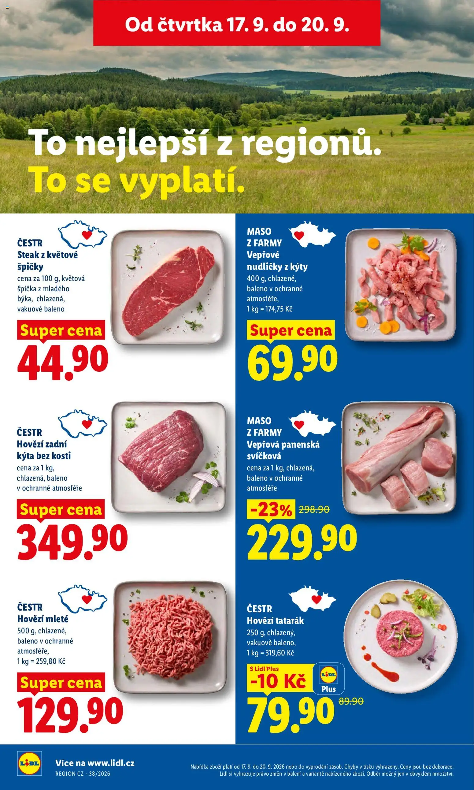 Lidl leták od 17.09.2026 | Strana: 12 | Produkty: Kýta bez kosti, Maso, Kýta, Hovězí tatarák