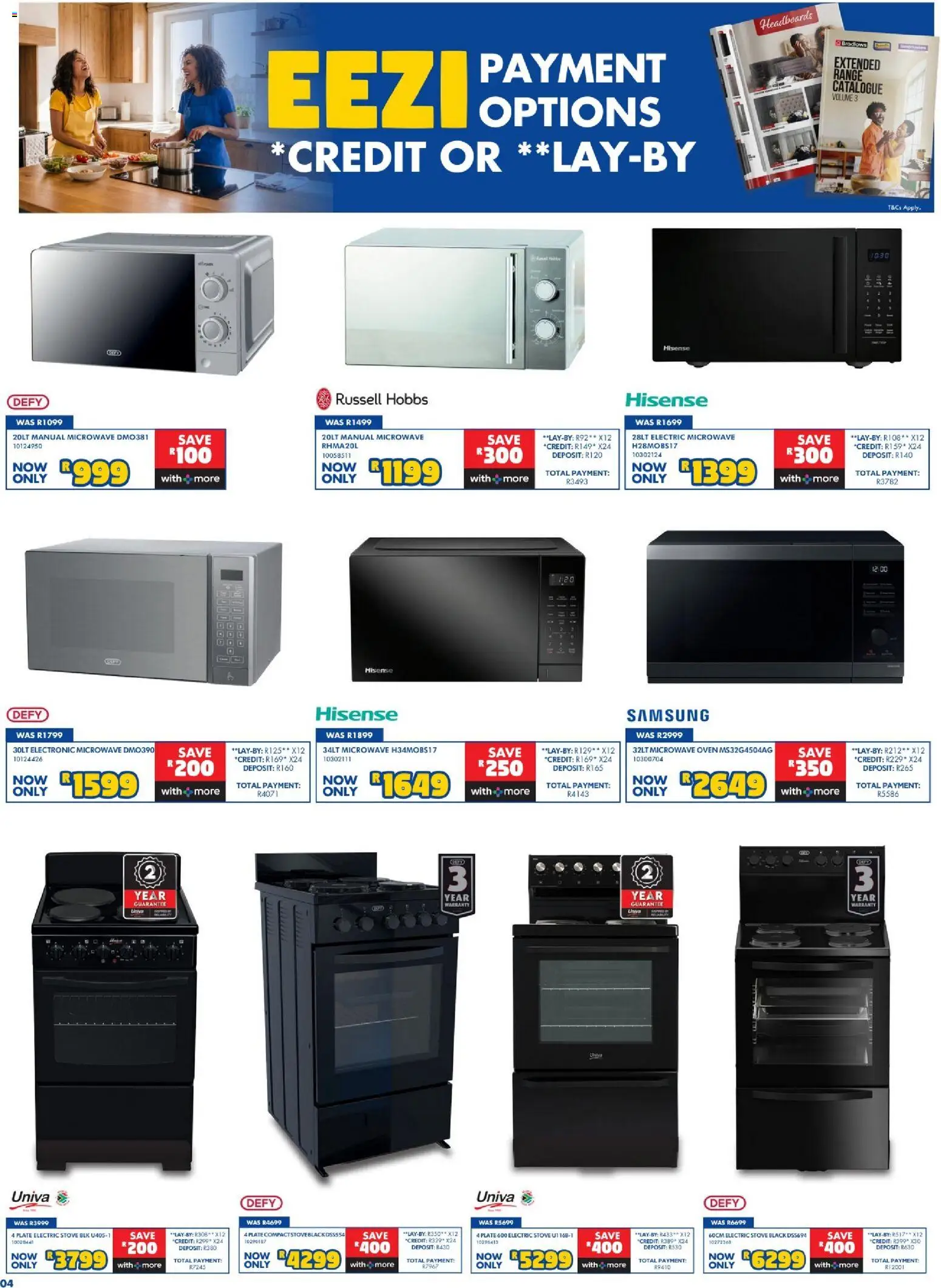 New Russells catalogue – valid from 20/08/2026 | Page: 4 | Products: Oven, Stove, Plate, Microwave