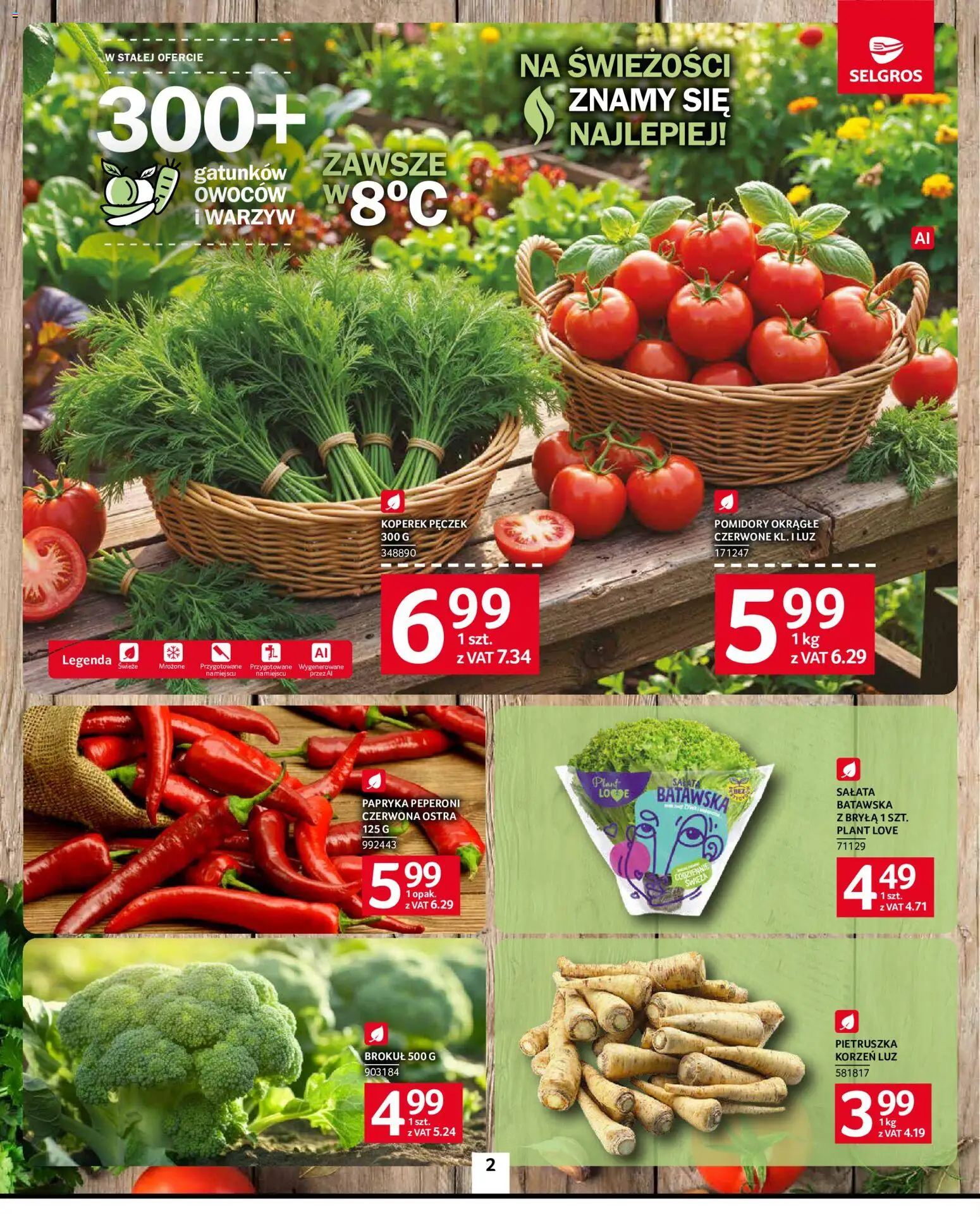 Selgros cash&carry gazetka od 10.09.2026 | Strona: 2 | Produkty: Pietruszka, Brokuł, Sałata, Papryka