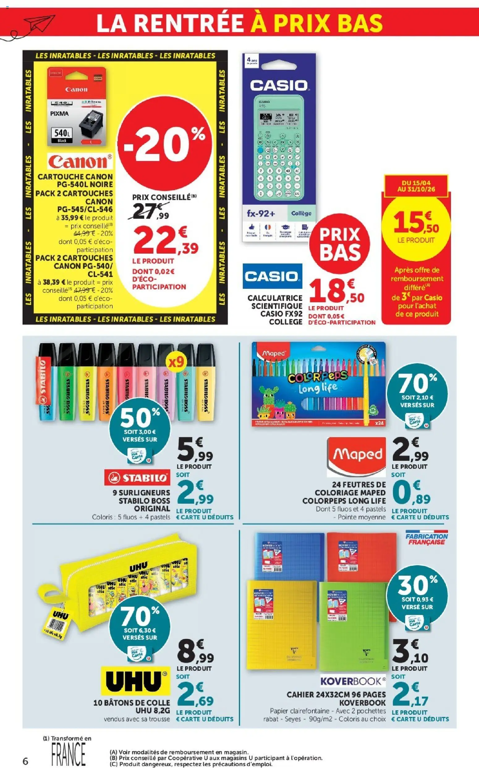 {H1} | Page: 6 | Produits: Coloriage, Cahier, Caro, Cartouche