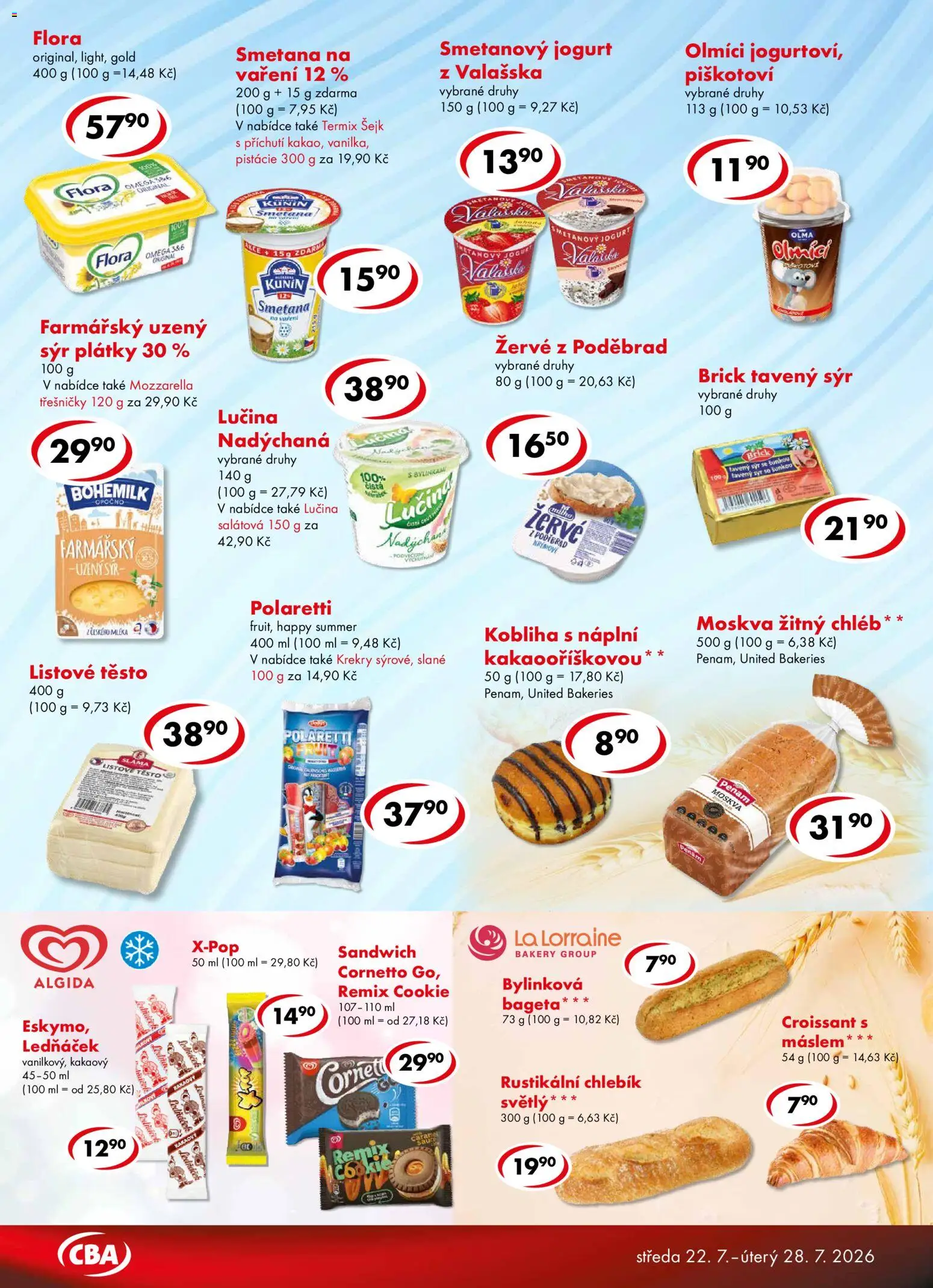 CBA leták - Premium od 22.07.2026 | Strana: 2 | Produkty: Sýr, Omega, Flora, Těsto