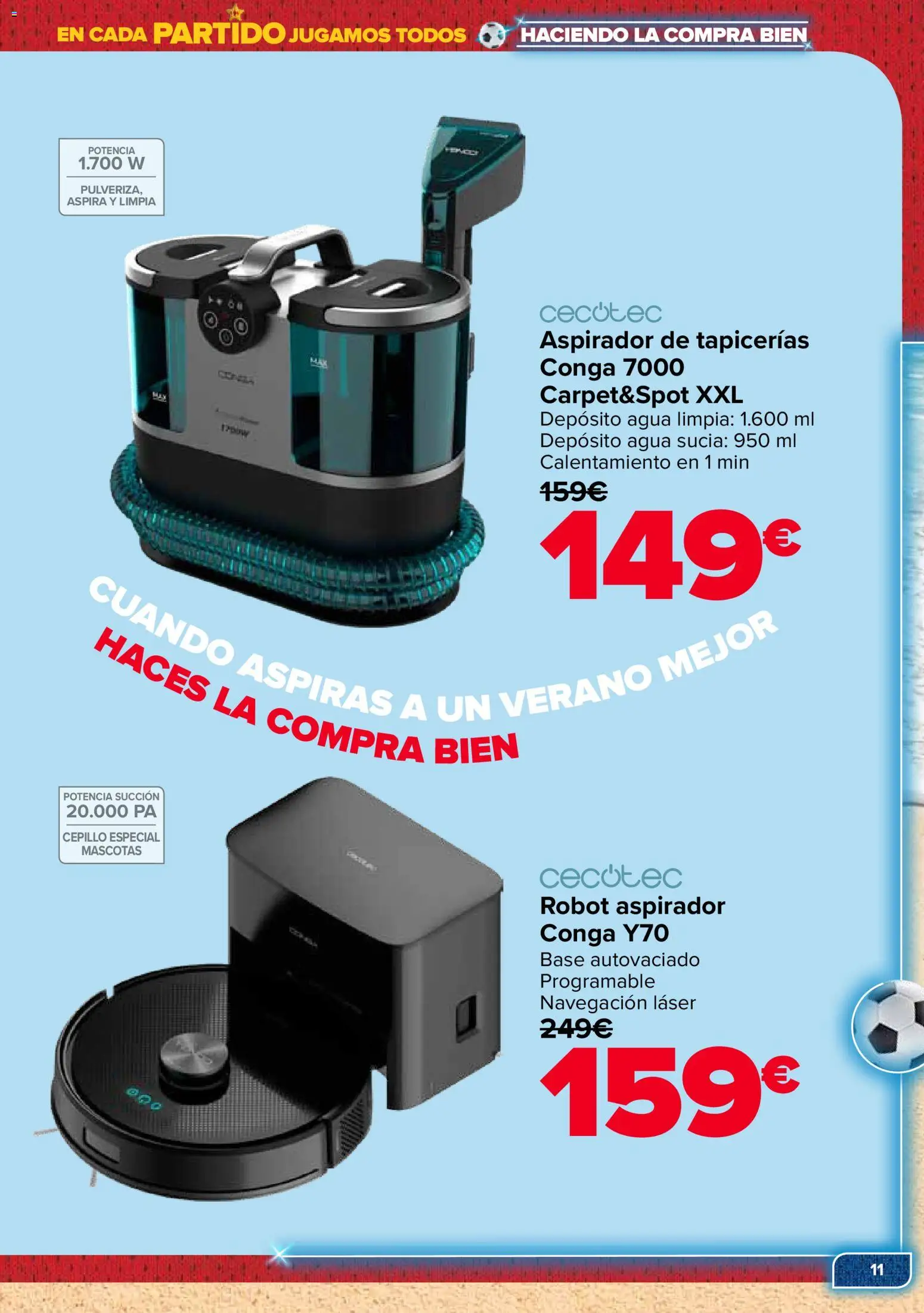 Carrefour Electroverano │ válido desde el 09.06.2026 | Página: 11 | Productos: Cepillo, Robot, Navegación, Aspirador