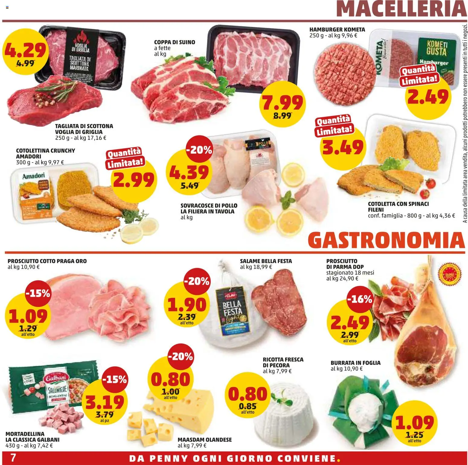 Volantino PENNY del 02/07/2026 | Pagina: 7 | Prodotti: Salame, Pollo, Mortadella, Burrata