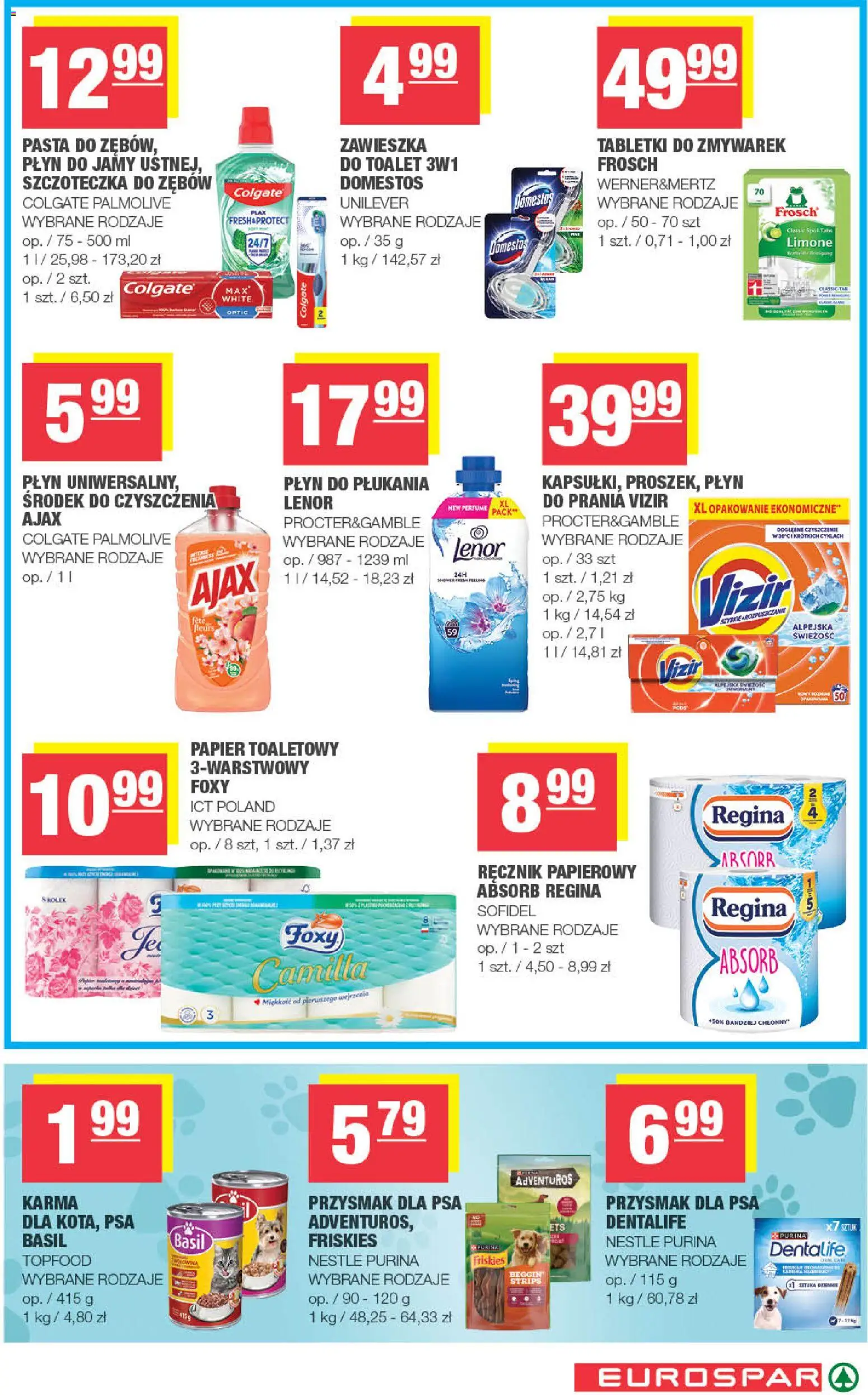 Spar gazetka - Eurospar od 15.07.2026 | Strona: 15 | Produkty: Papier toaletowy, Domestos, Szczoteczka do zębów, Ręcznik papierowy