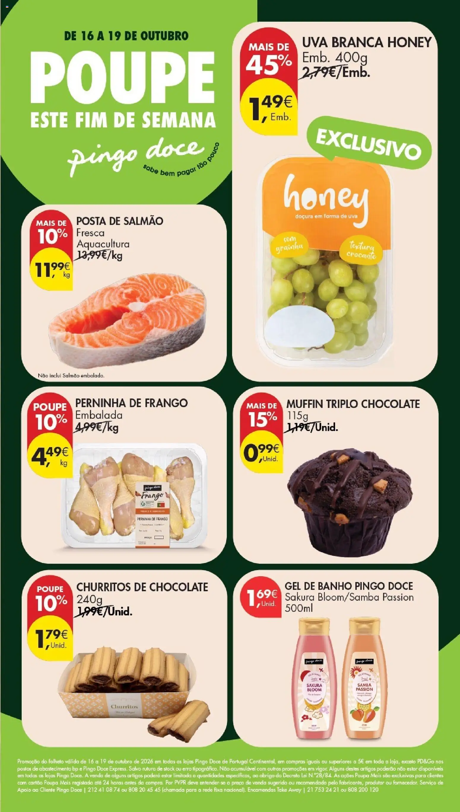 Pingo Doce folheto Poupe Este Fim de Semana │ válido de 16/10/2026 | Página: 3 | Produtos: Frango, Salmão, Banho, Chocolate