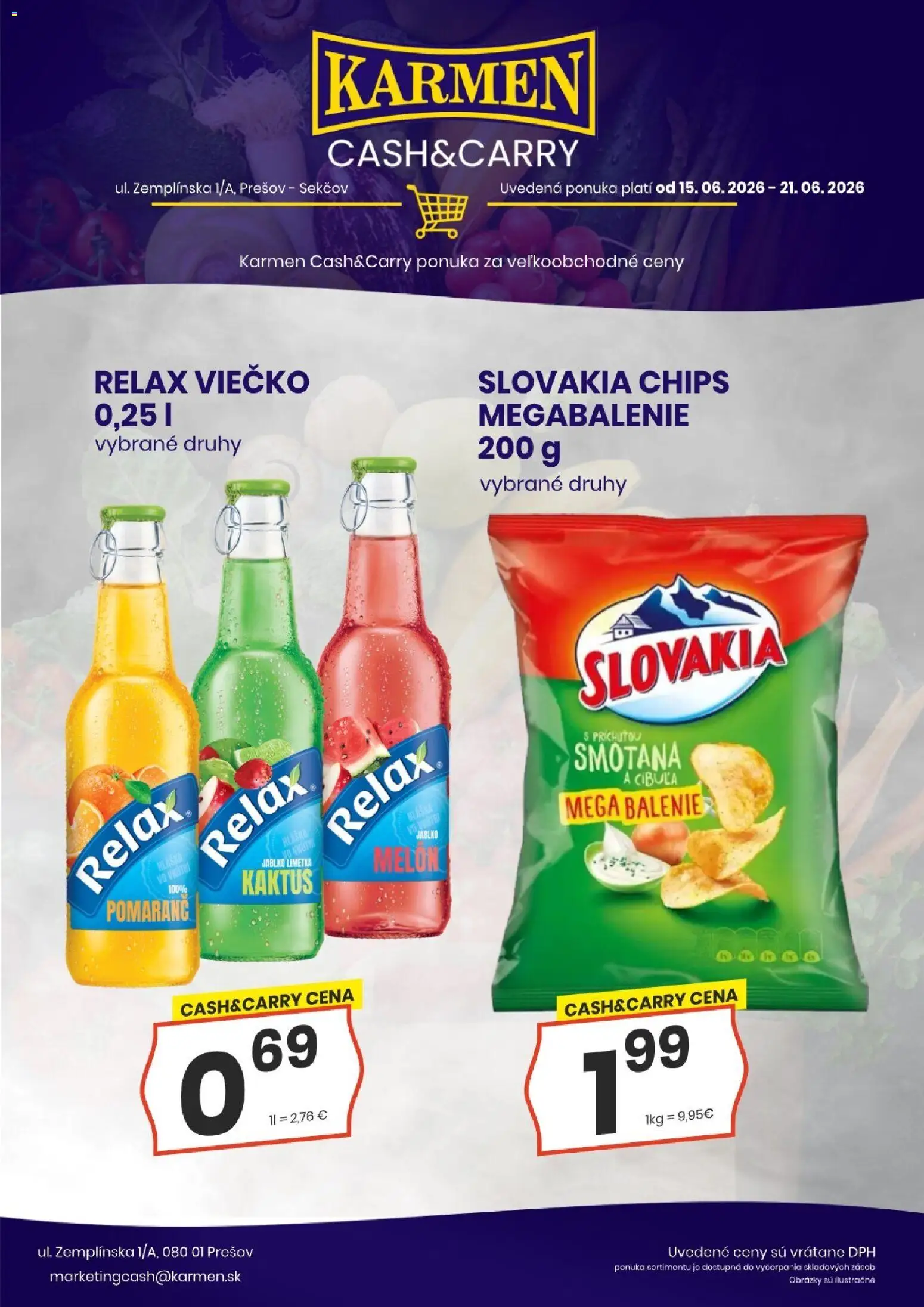 Nové KARMEN CBA akcie – leták je platný od 15.06.2026 | Strana: 4 | Produkty: Limetka, Smotana, Cibuľa, Melón