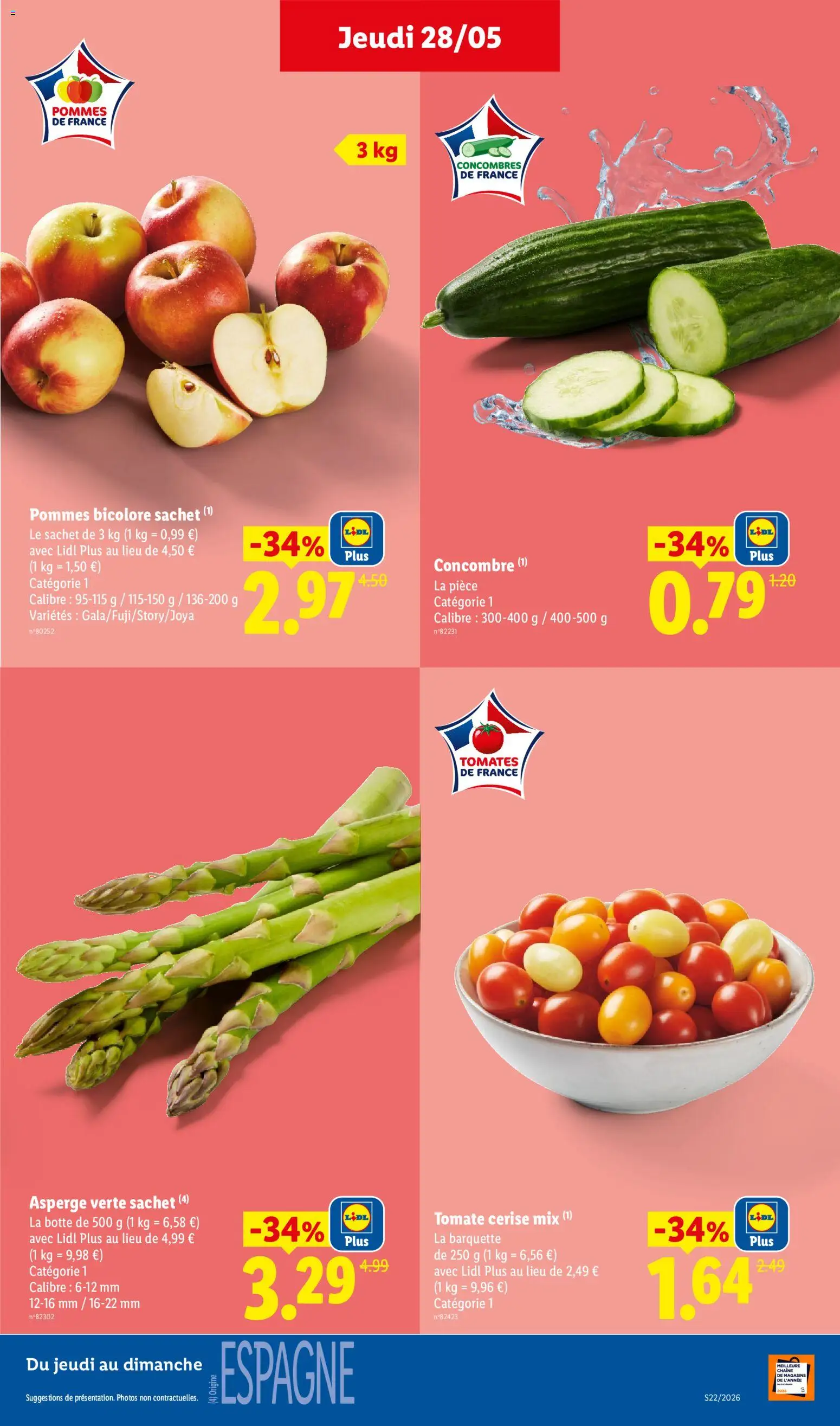 {H1} | Page: 3 | Produits: Concombre, Tomate cerise, Pommes, Concombres