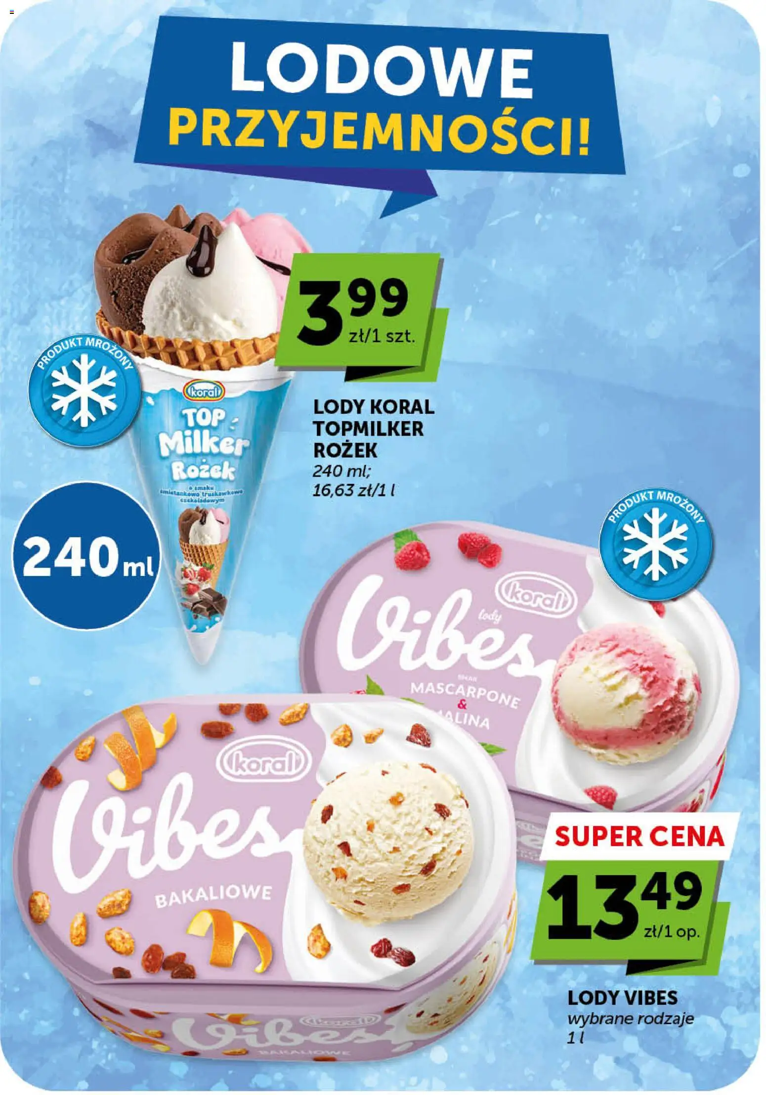 Groszek gazetka od 07.05.2026 | Strona: 28 | Produkty: Top, Mascarpone, Lody koral, Lody