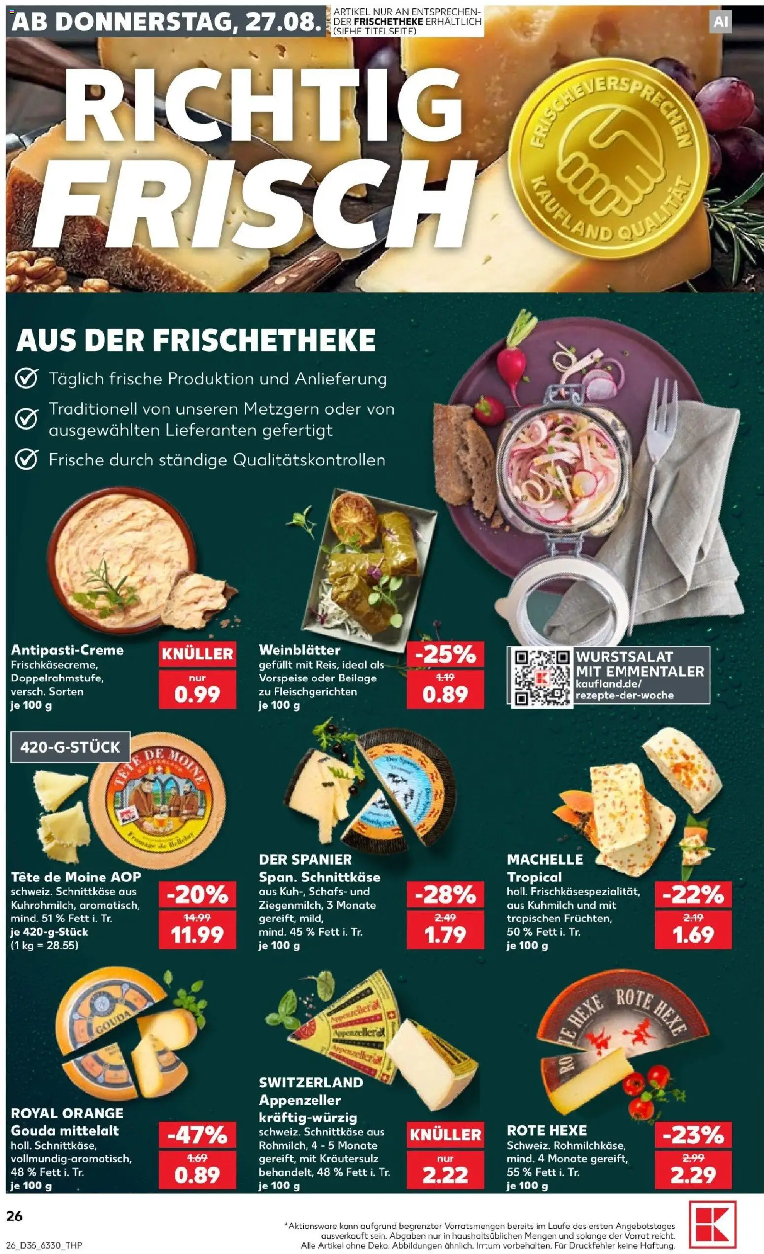 Kaufland Prospekt Kiel – gültig ab 27.08.2026 | Seite: 26 | Produkte: Gouda
