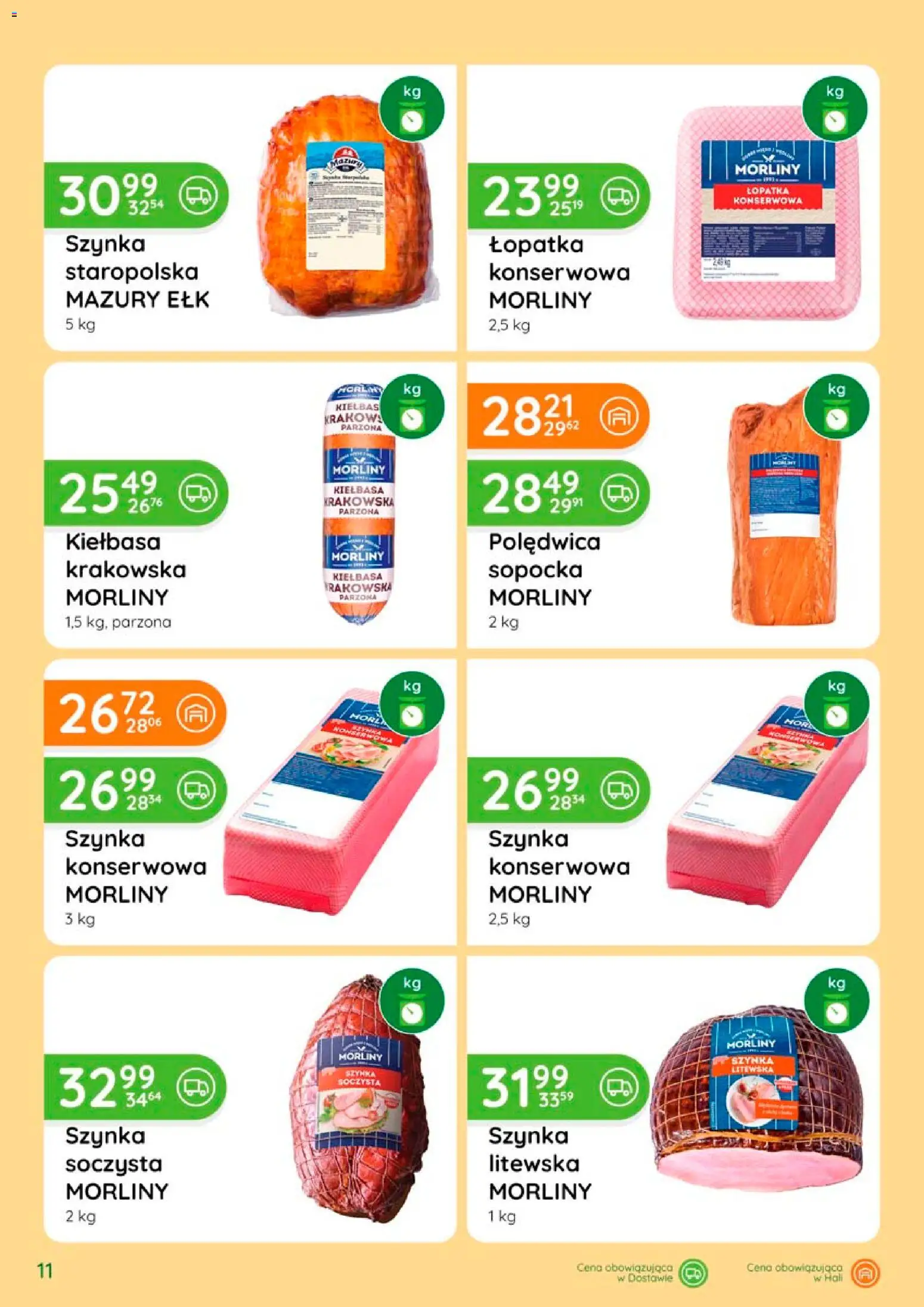 Eurocash gazetka - Katalog Wędlin od 06.08.2026 | Strona: 11 | Produkty: Kiełbasa, Szynka konserwowa, Szynka, Kiełbasa krakowska