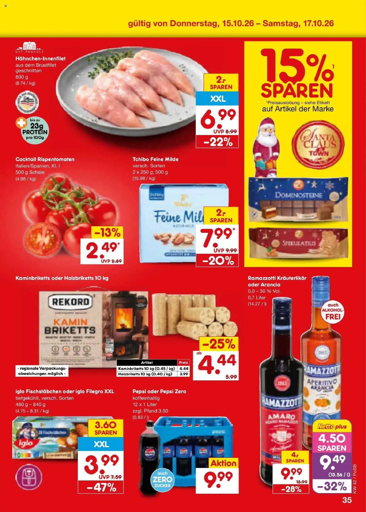 Netto Marken-Discount Prospekt Amberg (ab 12.10.2026) » Angebote | Seite: 49 | Produkte: Kamin, Iglo, Fischstabchen, Alkohol