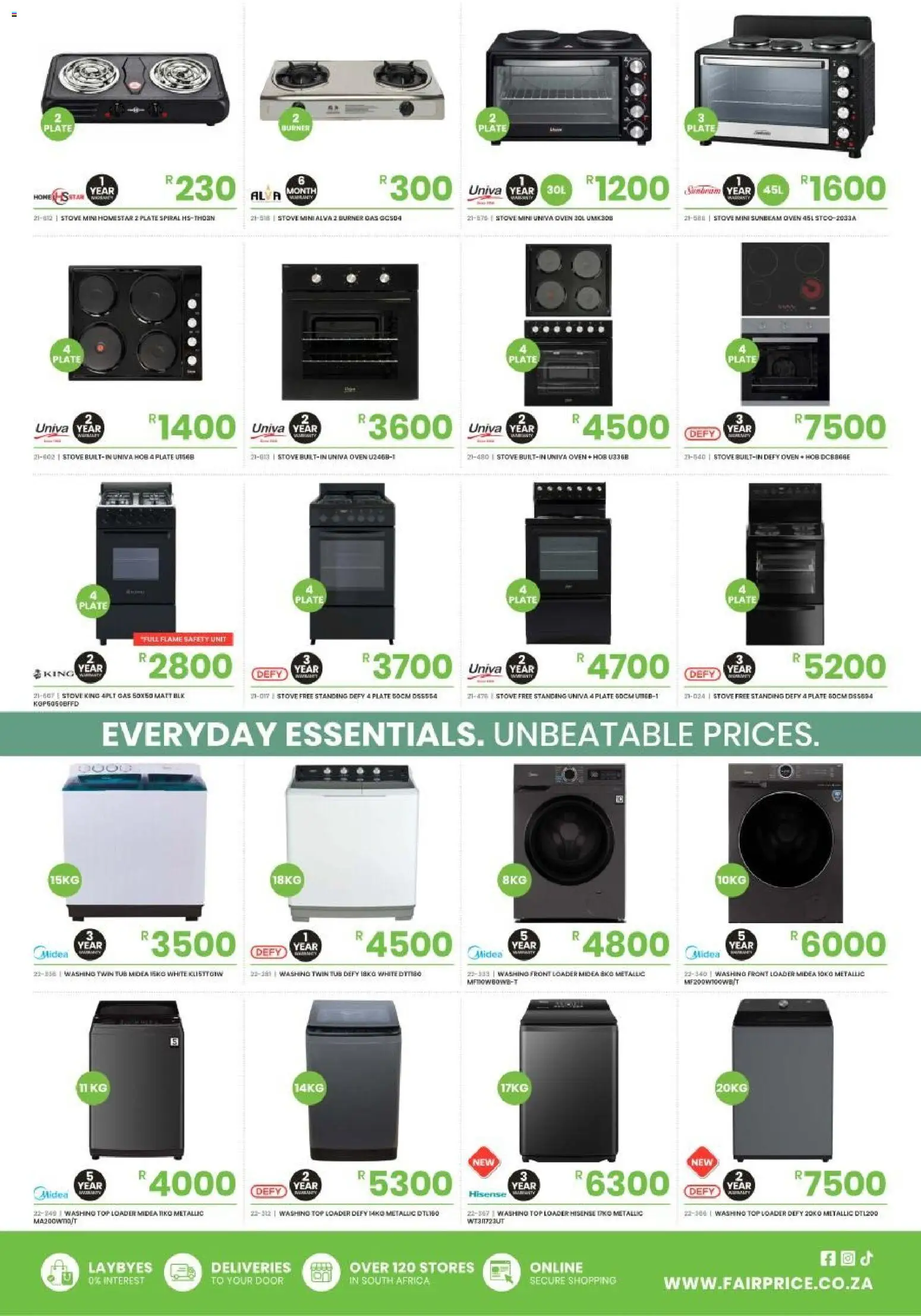 New Fair Price catalogue – valid from 01/10/2026 | Page: 3 | Products: Oven, Hob, Stove, Plate