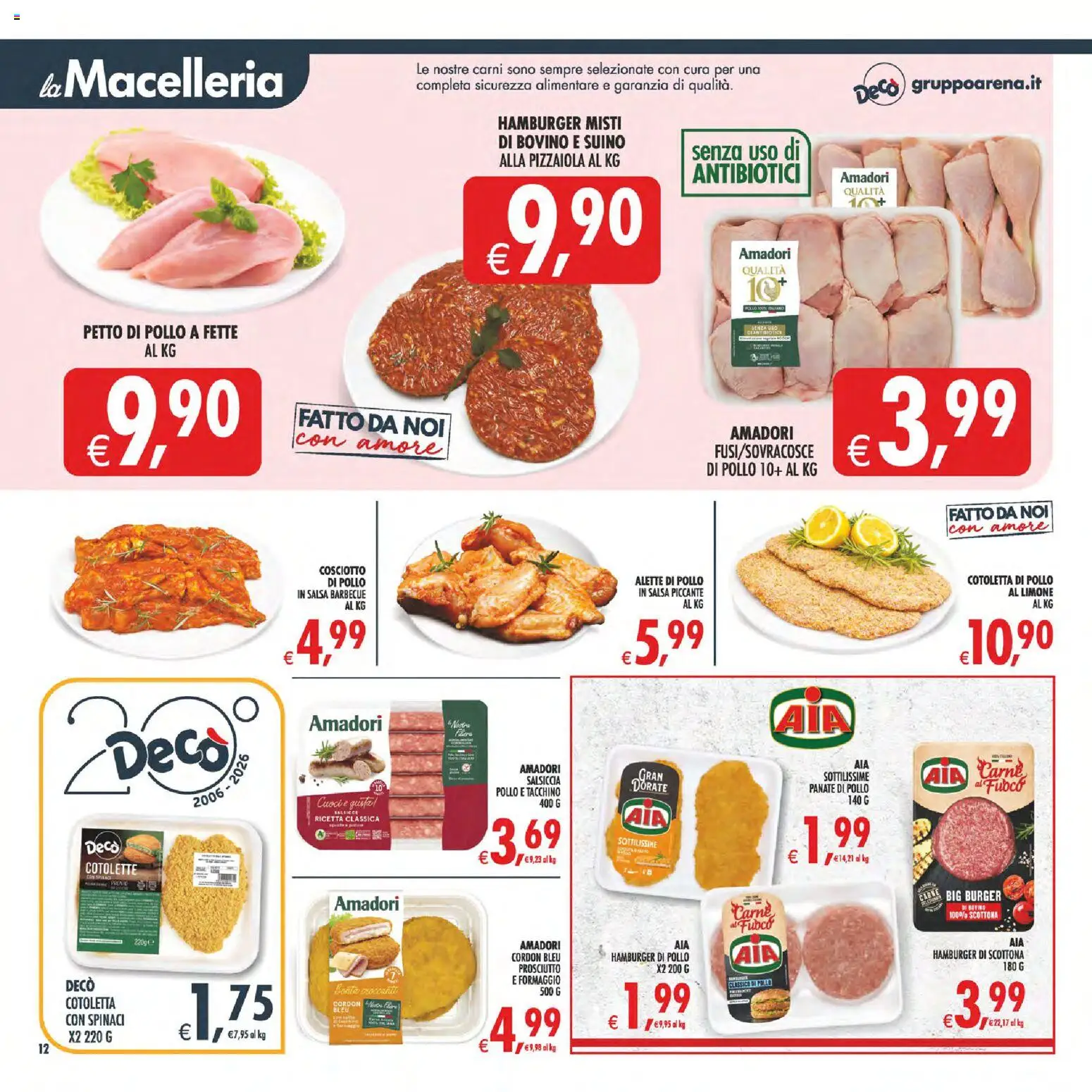 Volantino Decò del 10/07/2026 | Pagina: 12 | Prodotti: Bovino, Limone, Prosciutto, Hamburger