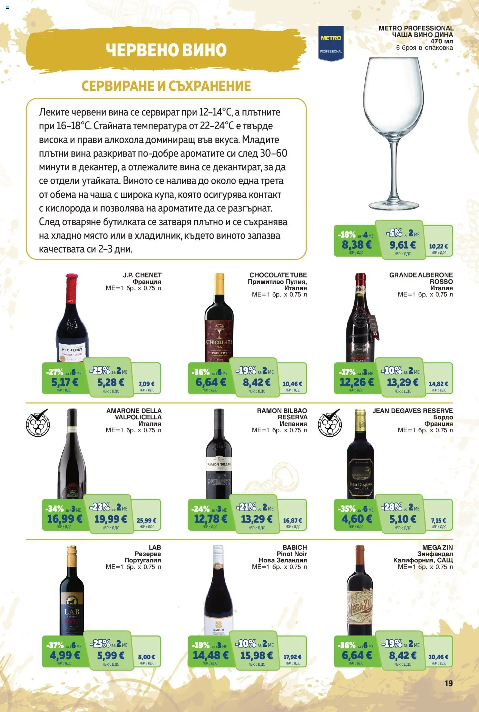 {H1} | Страница: 19 | Продукти: Чаша, Вино, Червено вино, Контакт