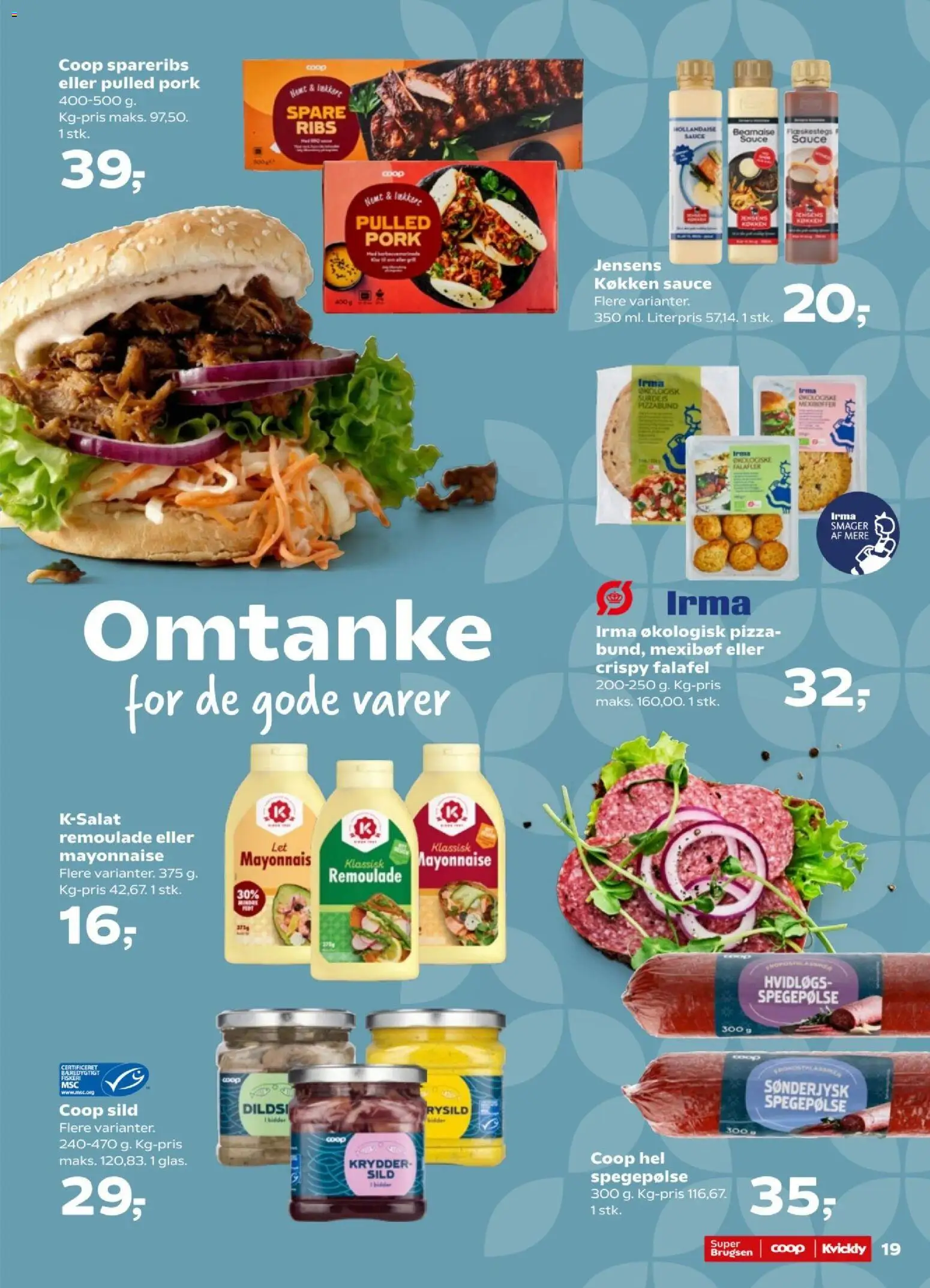 Super Brugsen tilbudsavis – gyldig fra 23/10/2026 | Side: 21 | Produkter: Pizza, Spareribs, Falafel, Sild