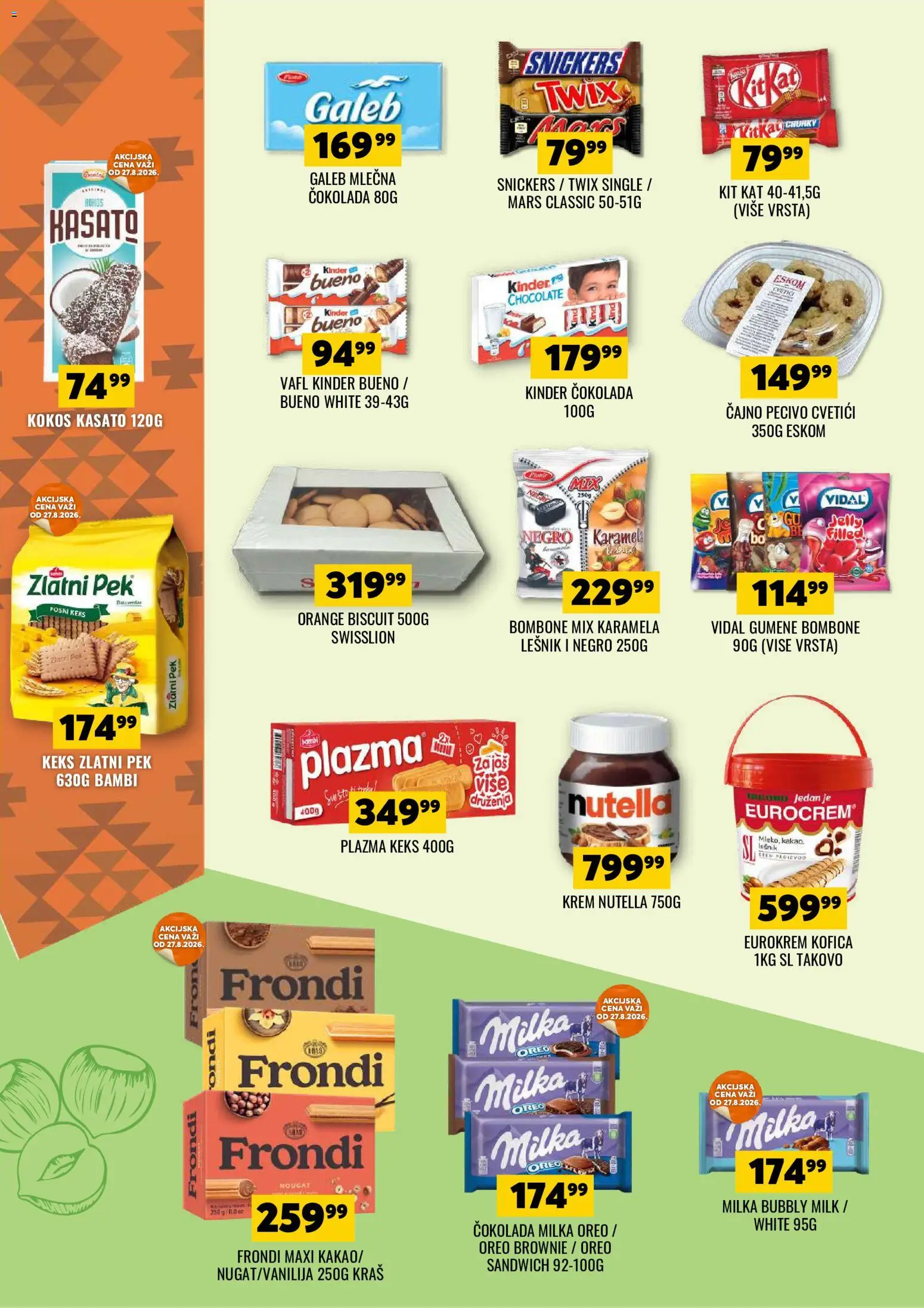 Tekijanka katalog - važi od 26.08.2026 | Strana: 12 | Proizvode: Vafl, Oreo, Lešnik, Gumene bombone