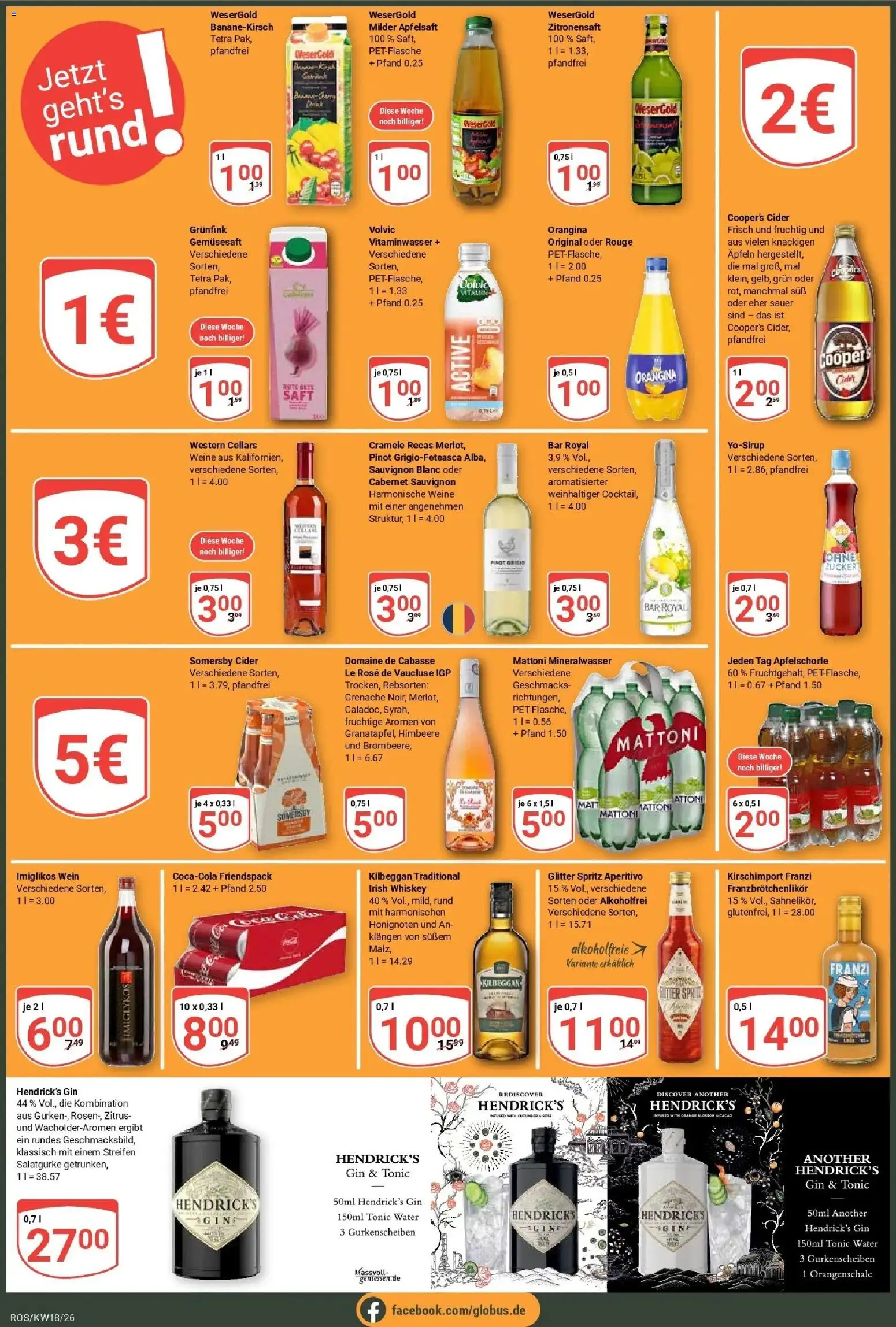 Globus Prospekt Lambrechtshagen	 – gültig ab 27.04.2026 | Seite: 2 | Produkte: Rouge, Apfelsaft, Mineralwasser, Saft